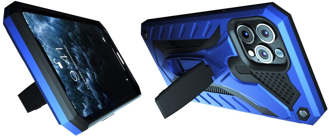 iPhone 12 Pro Max Hard Case with Kickstand Blue