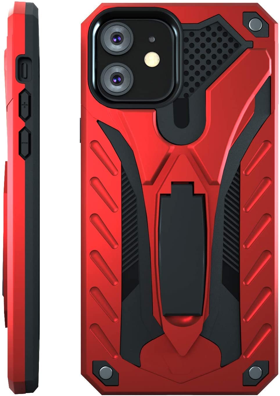 iPhone 12 / iPhone 12 Pro Hard Case with Kickstand Red