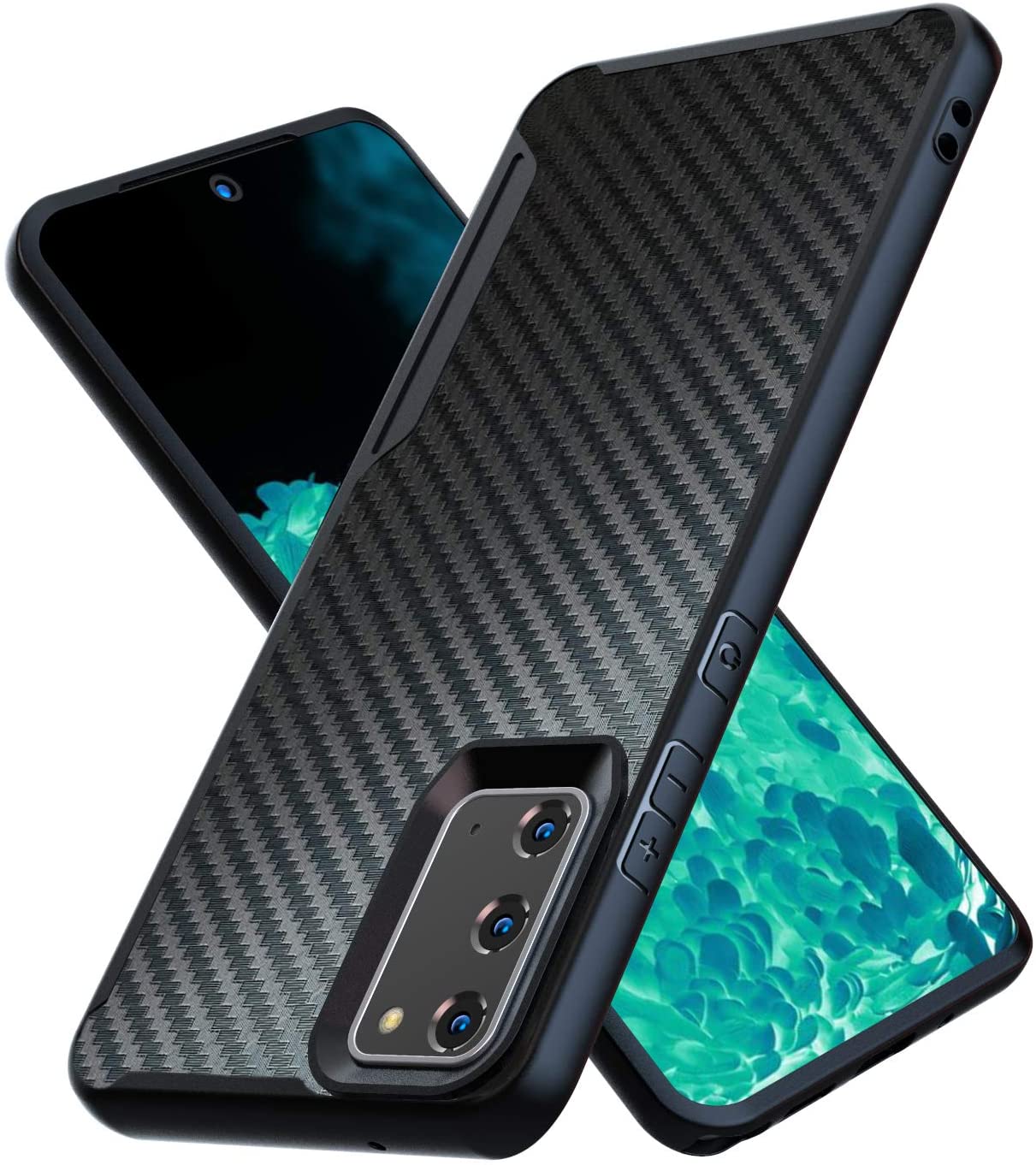 Samsung Galaxy Note 20 Kitoo Carbon Fiber Pattern Case Black
