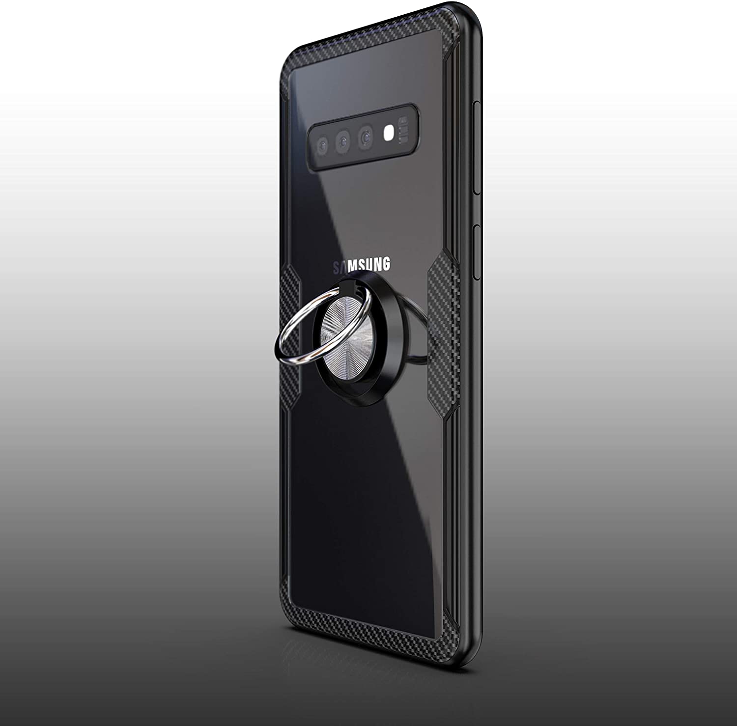 Samsung Galaxy S10+ Case with Ring Holder Black