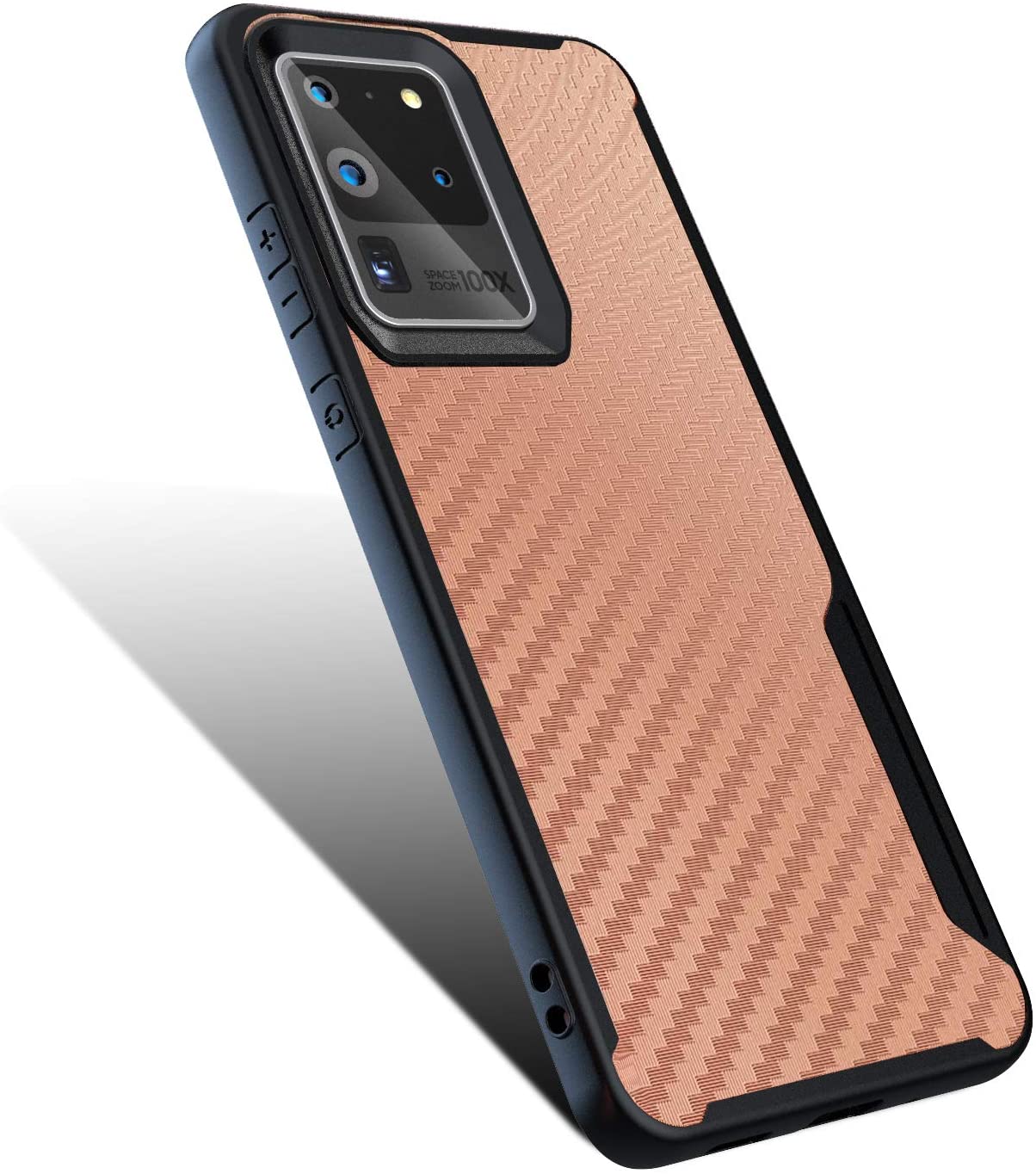 Samsung Galaxy S20 Ultra Kitoo Carbon Fiber Pattern Case Rose Gold