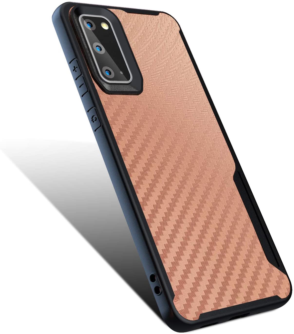 Samsung Galaxy S20 Kitoo Carbon Fiber Pattern Case Rose Gold