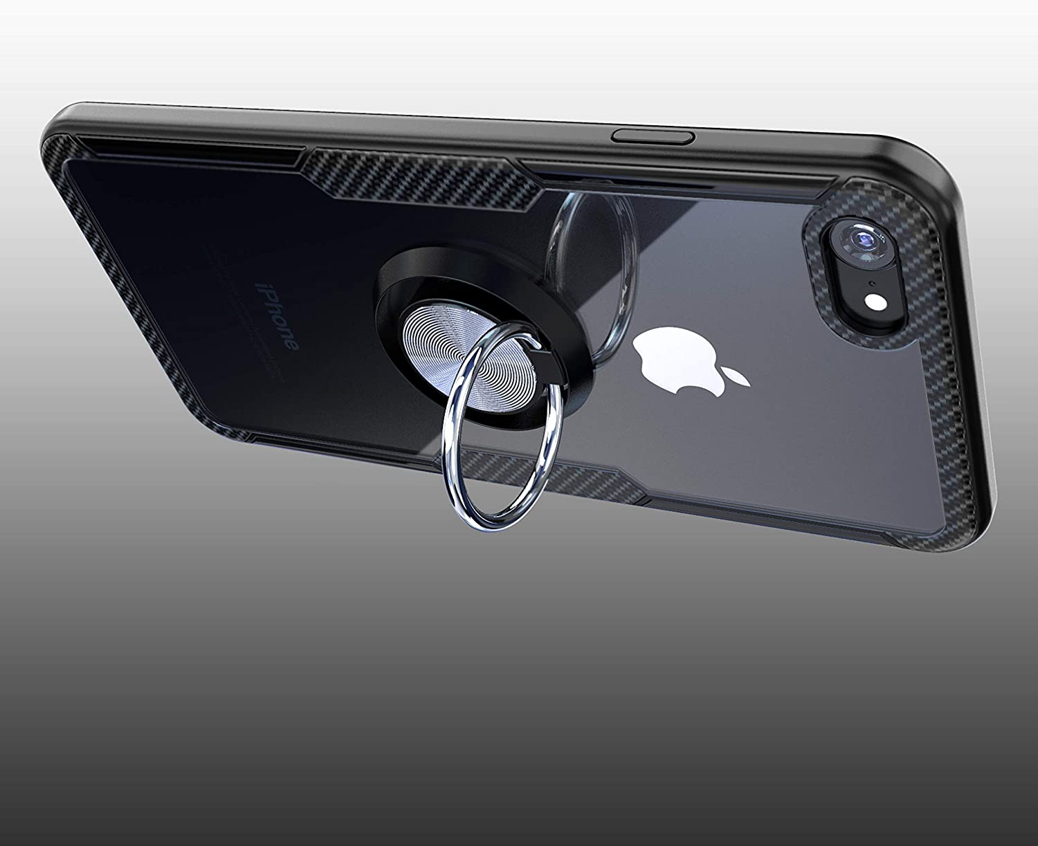 iPhone 7 / iPhone 8 Case with Ring Holder Black