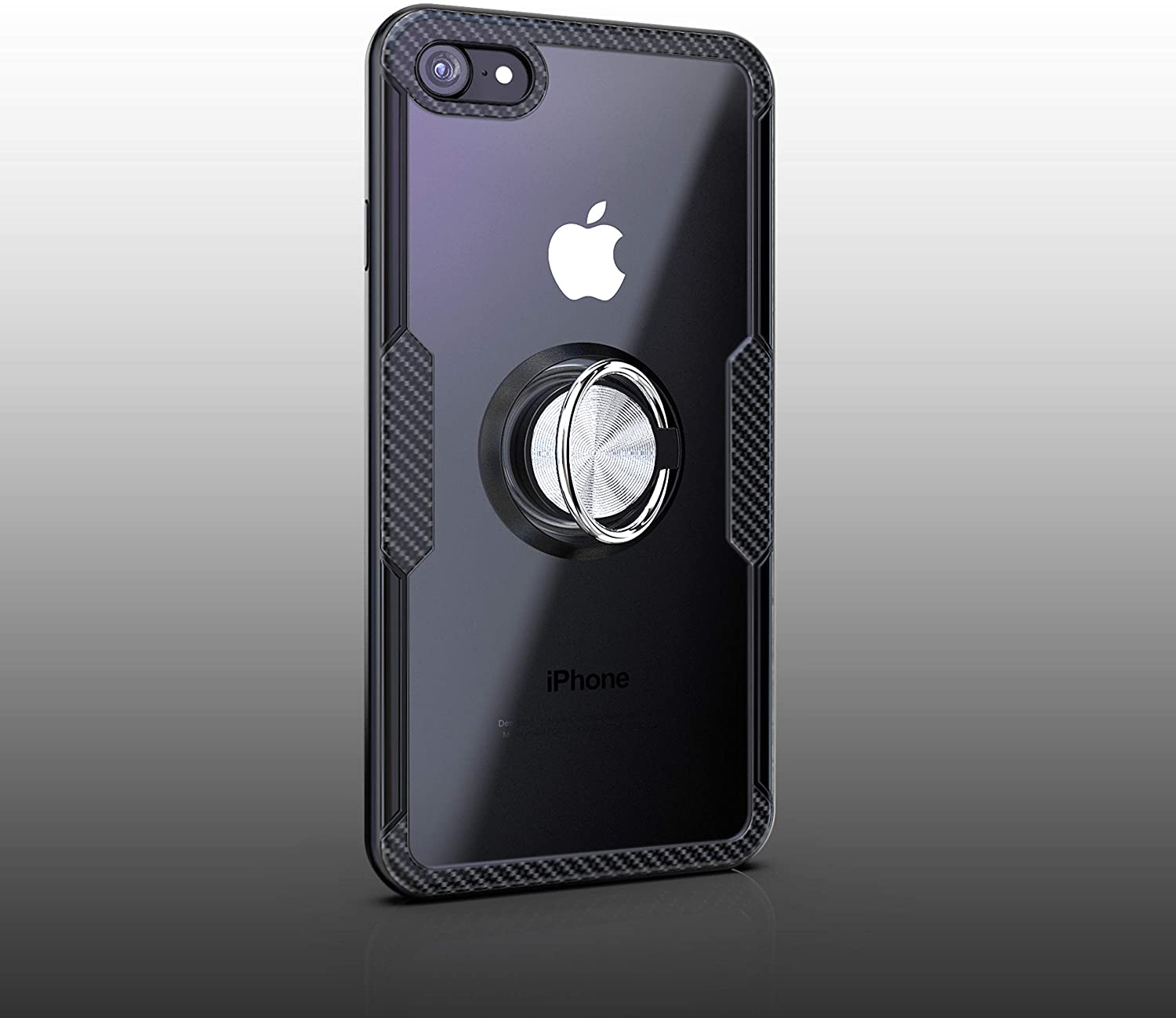 iPhone 7 / iPhone 8 Case with Ring Holder Black