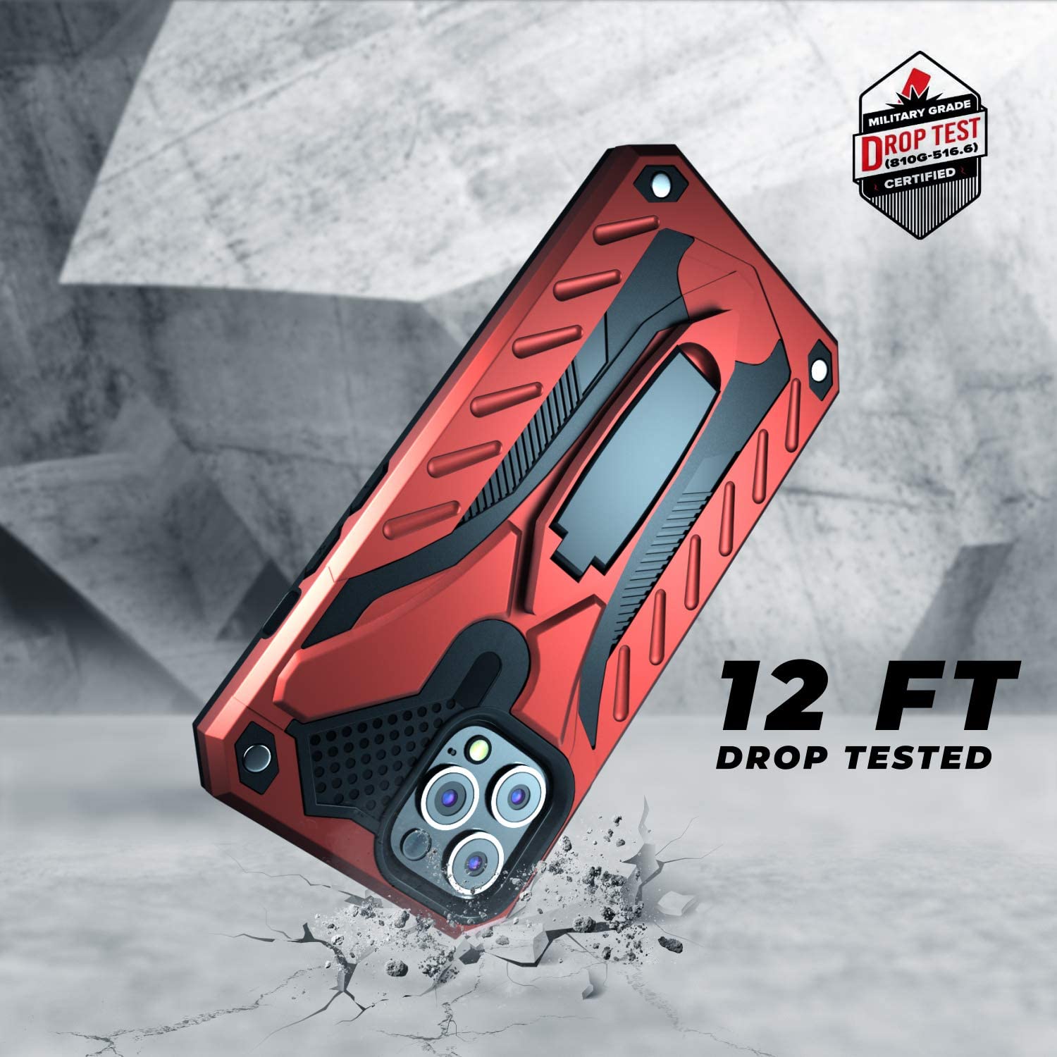 iPhone 11 Pro Max Hard Case with Kickstand Red
