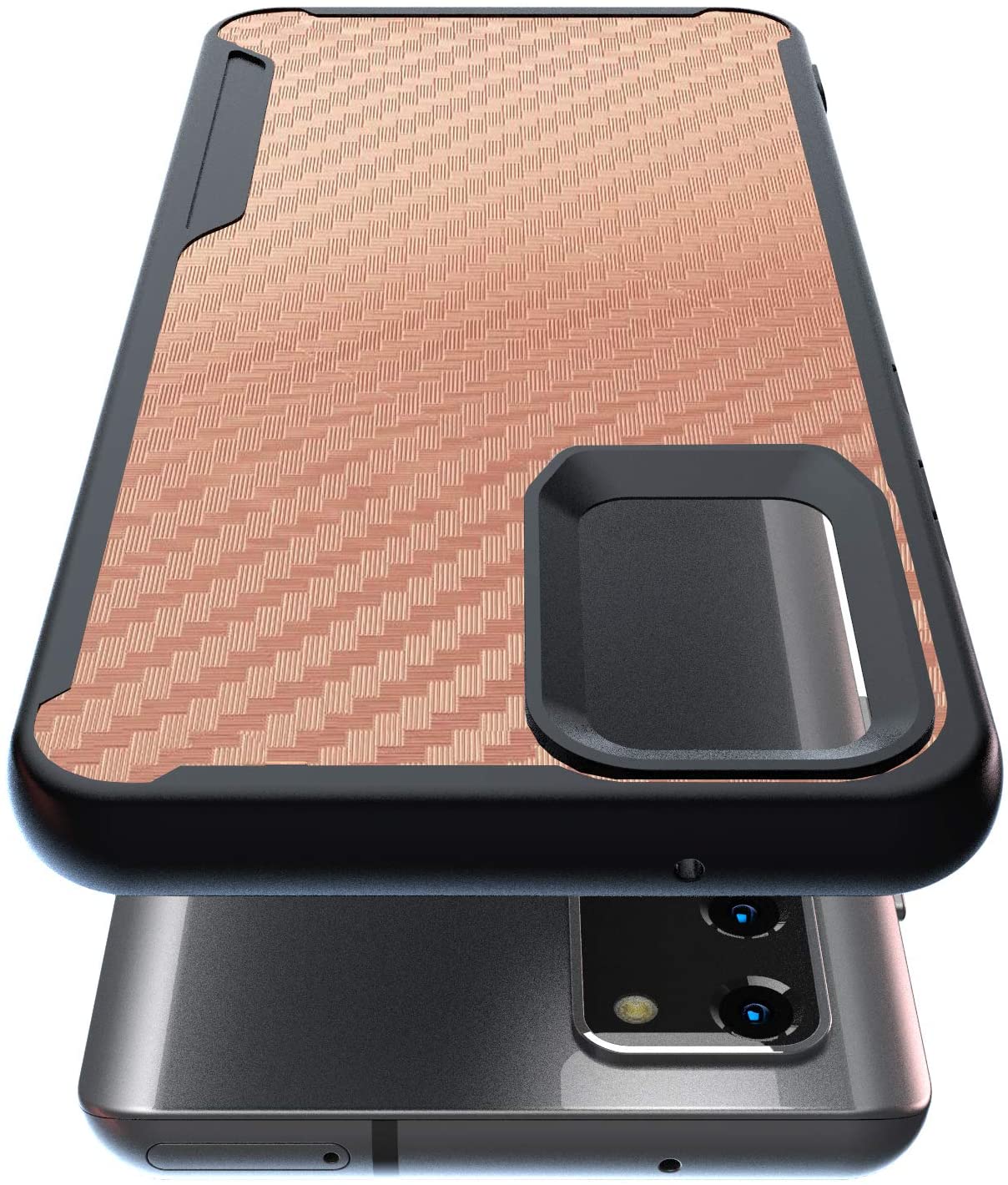 Samsung Galaxy Note 20 Kitoo Carbon Fiber Pattern Case Rose Gold