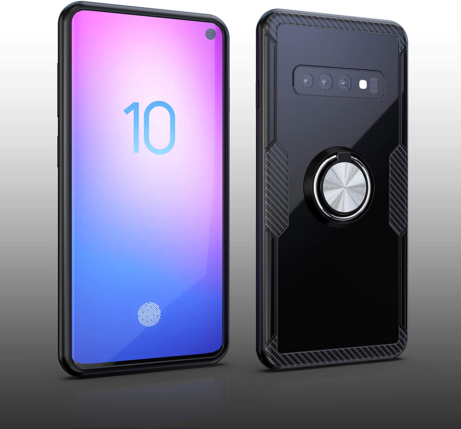 Samsung Galaxy S10 Case with Ring Holder Black