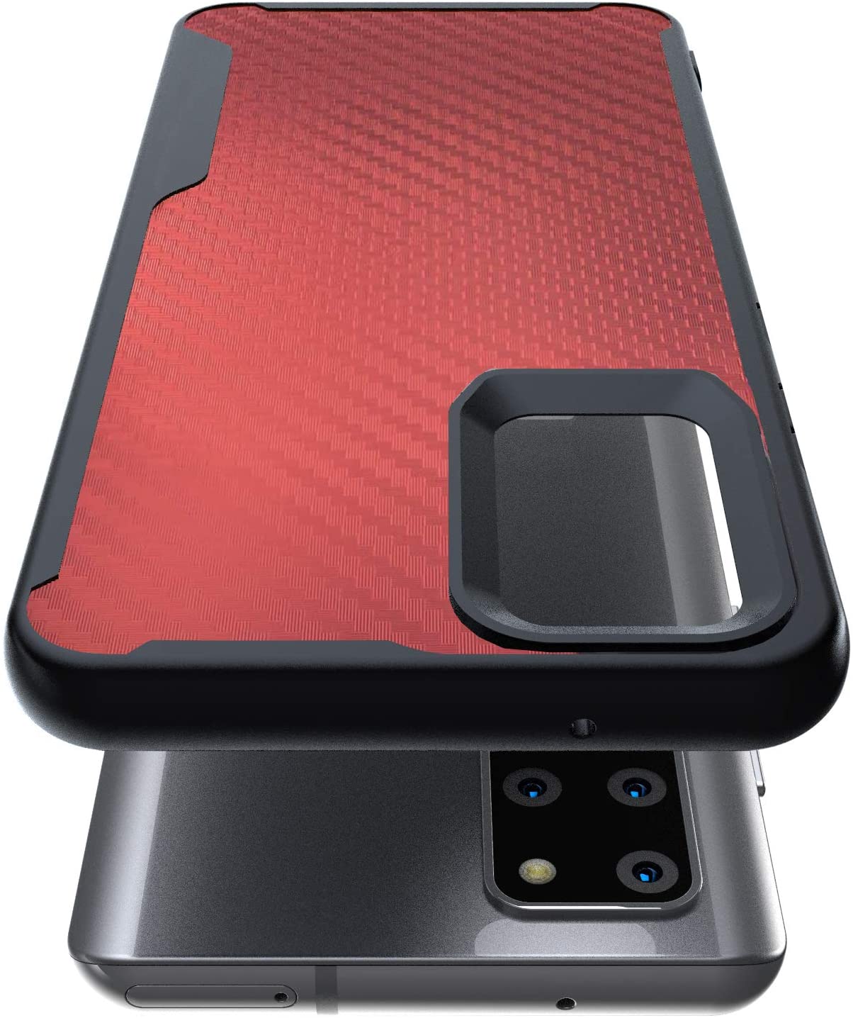 Samsung Galaxy S20 Plus Kitoo Carbon Fiber Pattern Case Red