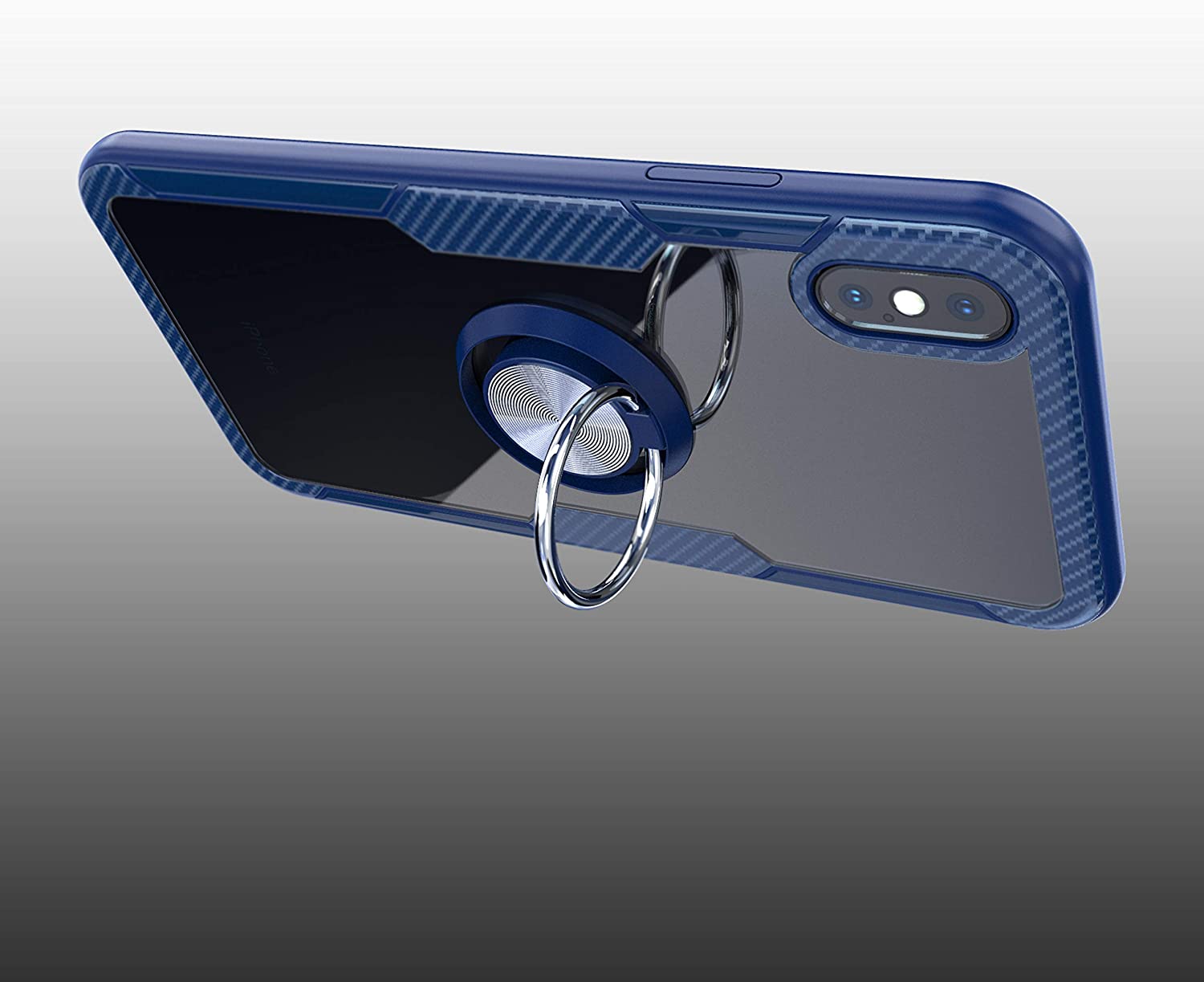 iPhone Xs Max Case with Ring Holder Blue
