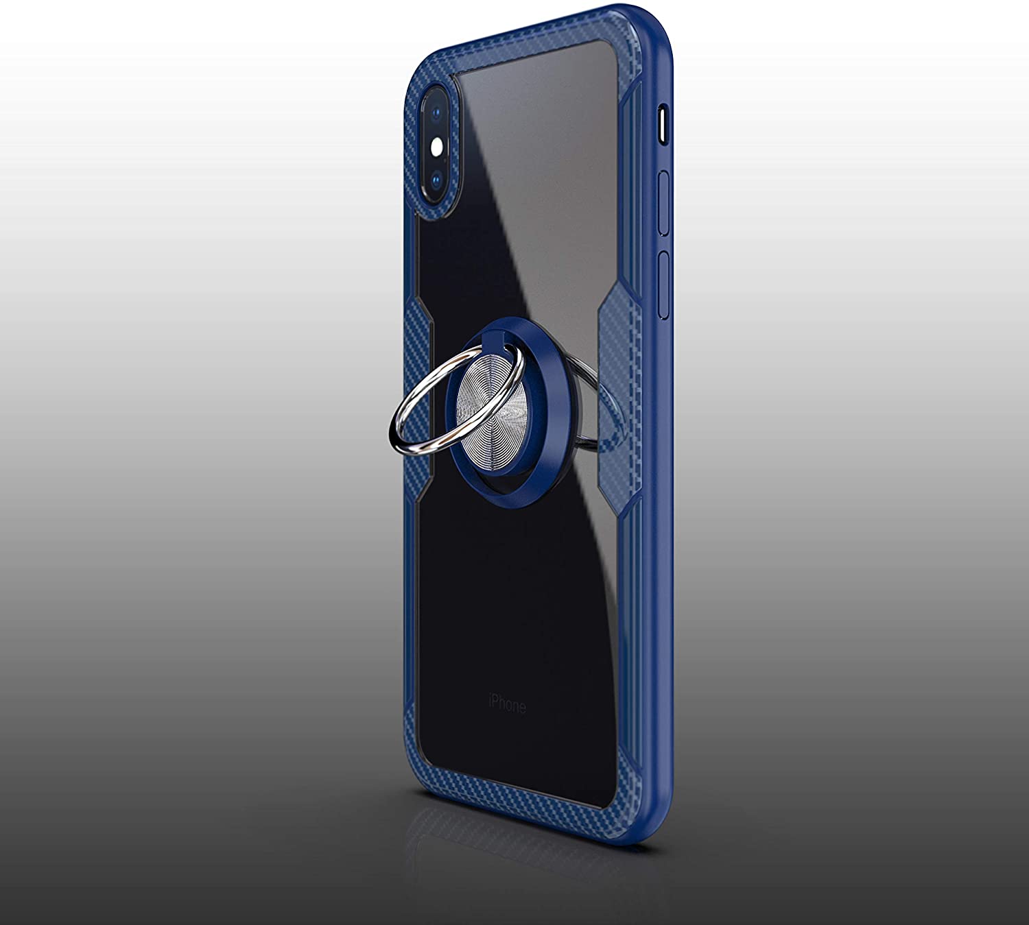 iPhone Xs Max Case with Ring Holder Blue