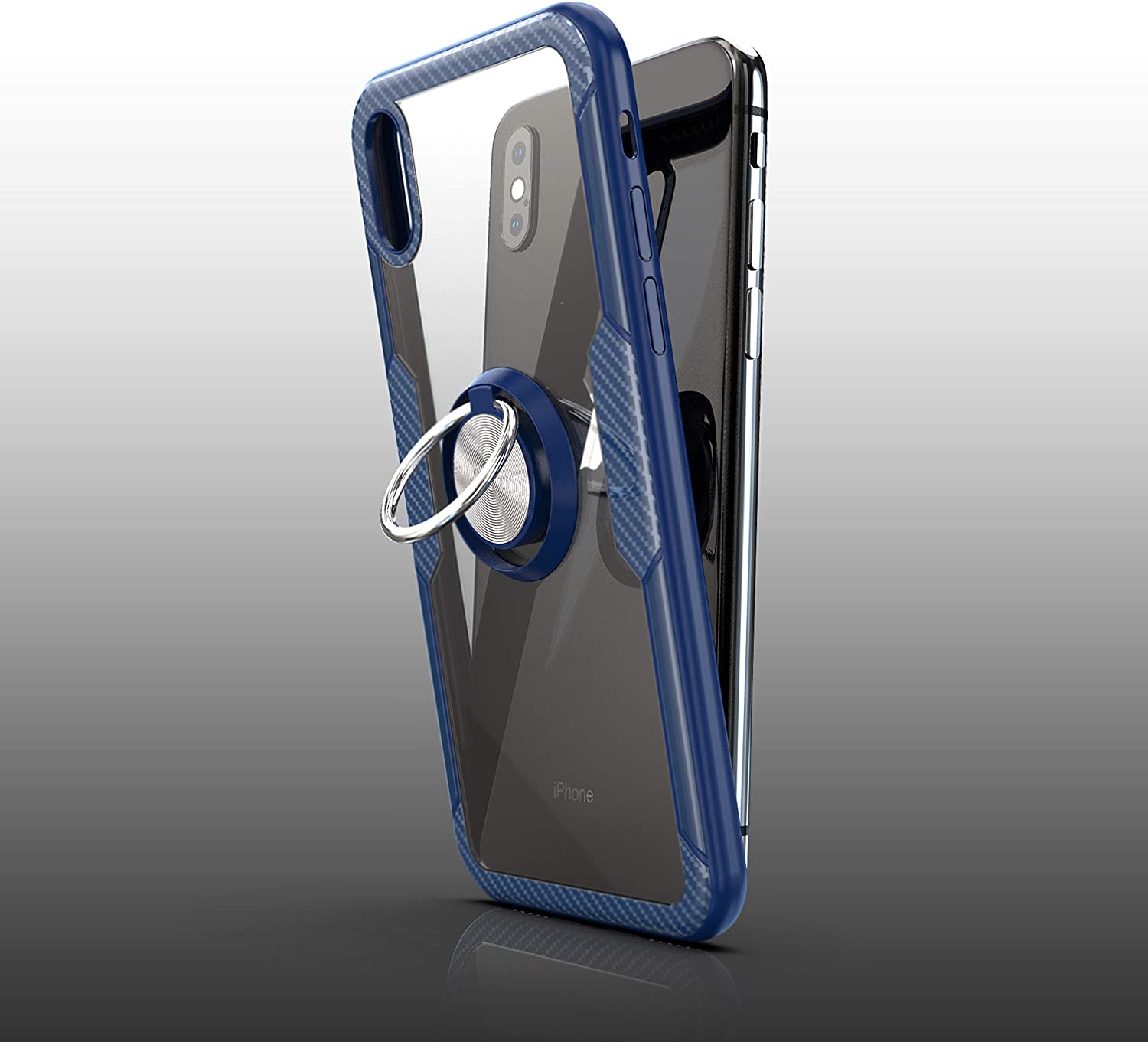iPhone X / iPhone Xs Case with Ring Holder Blue