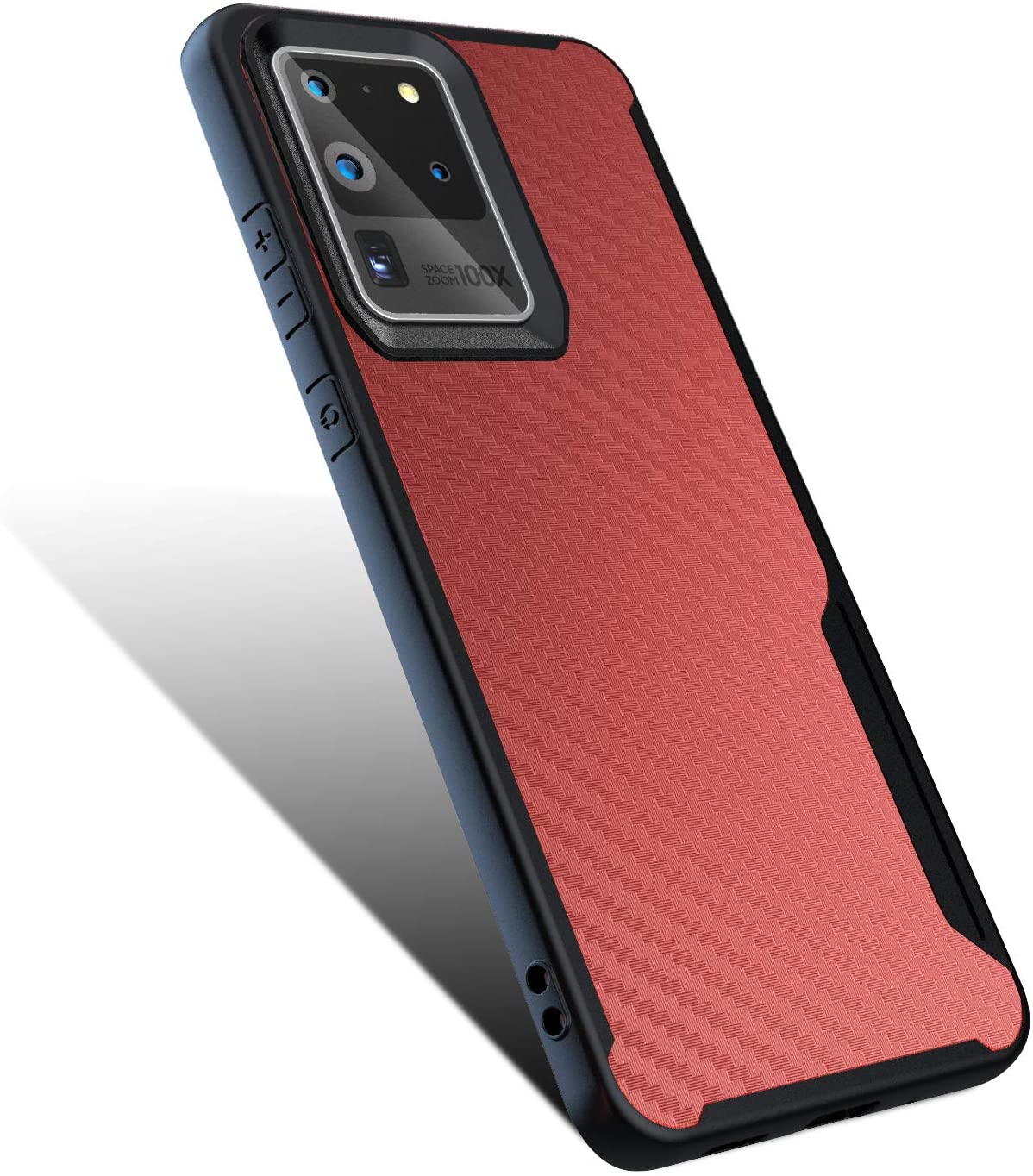 Samsung Galaxy S20 Ultra Kitoo Carbon Fiber Pattern Case Red