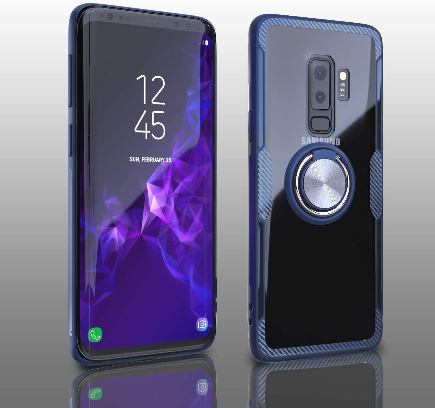Samsung Galaxy S9+ Case with Ring Holder Blue