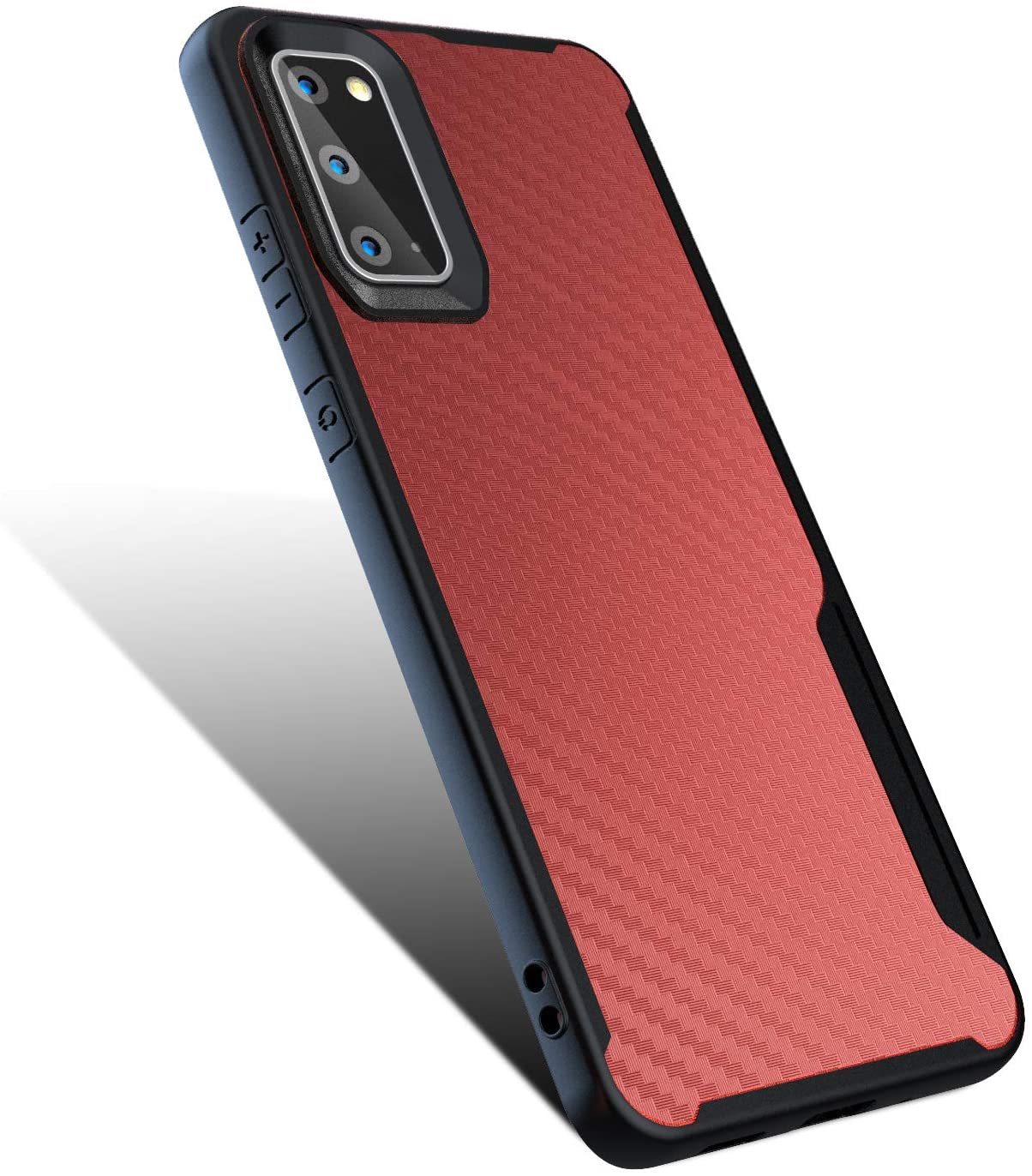 Samsung Galaxy S20 Kitoo Carbon Fiber Pattern Case Red