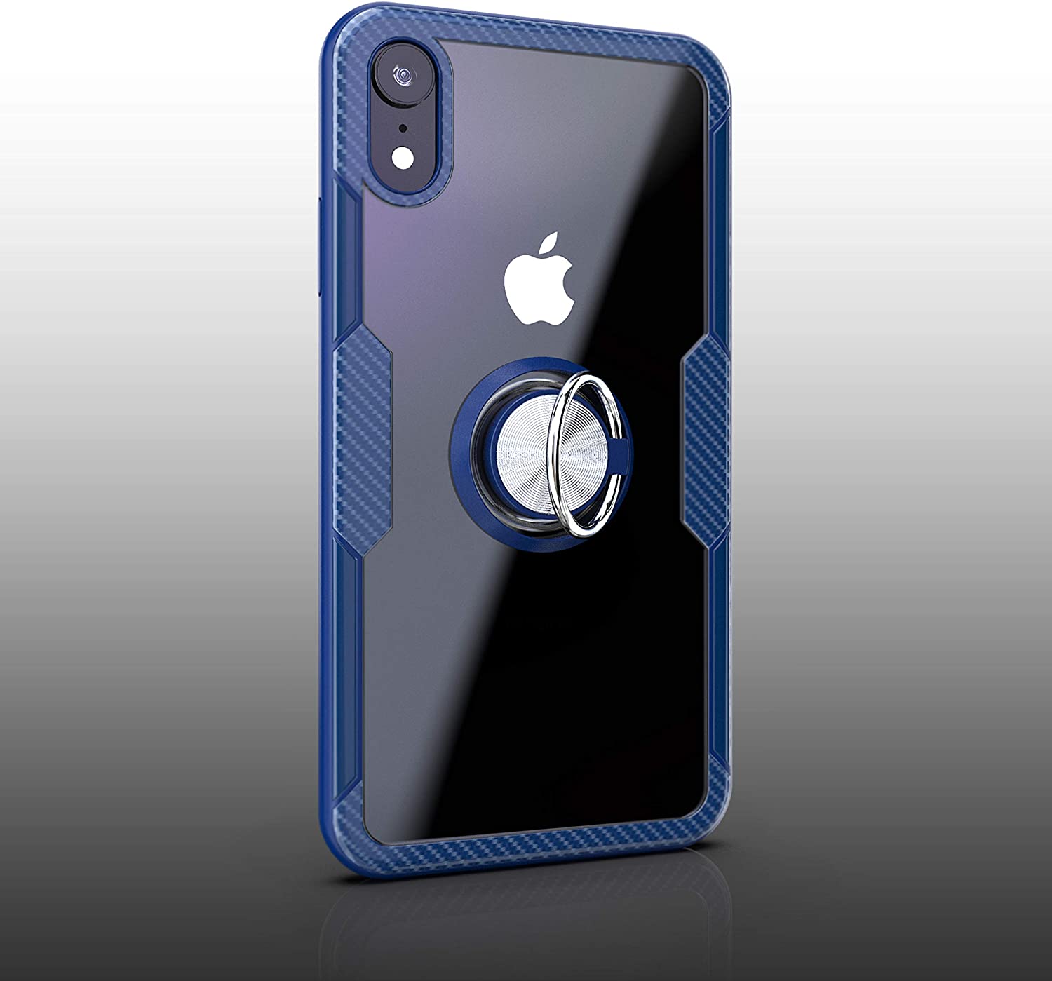 Apple iPhone XR Card Holder with Magnetic Ring Stand Hybrid Case Cover -  Black :: CellPhoneCases.com