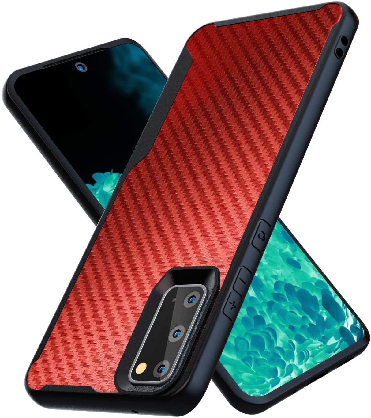 Samsung Galaxy S20 Kitoo Carbon Fiber Pattern Case Red