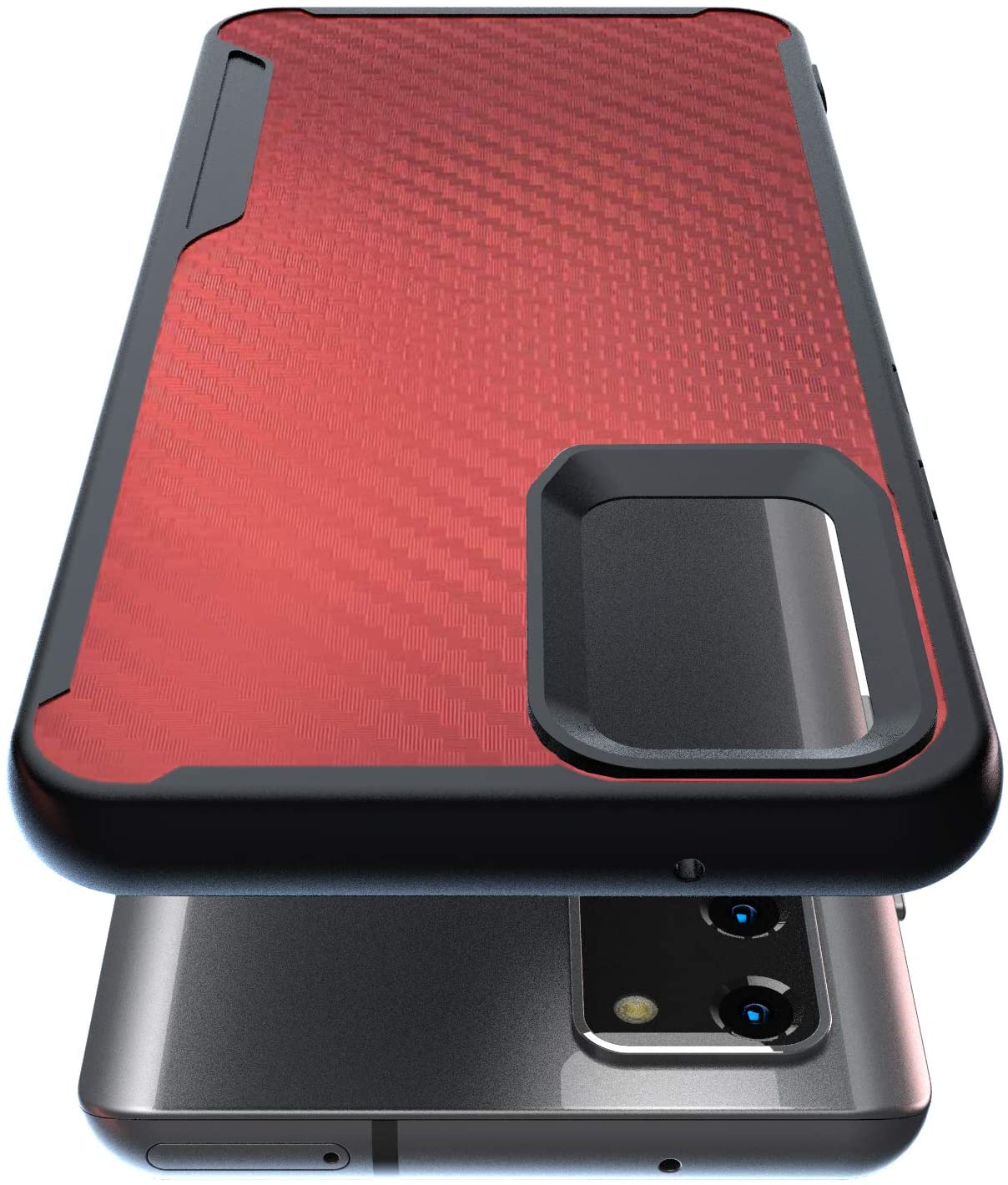Samsung Galaxy Note 20 Kitoo Carbon Fiber Pattern Case Red