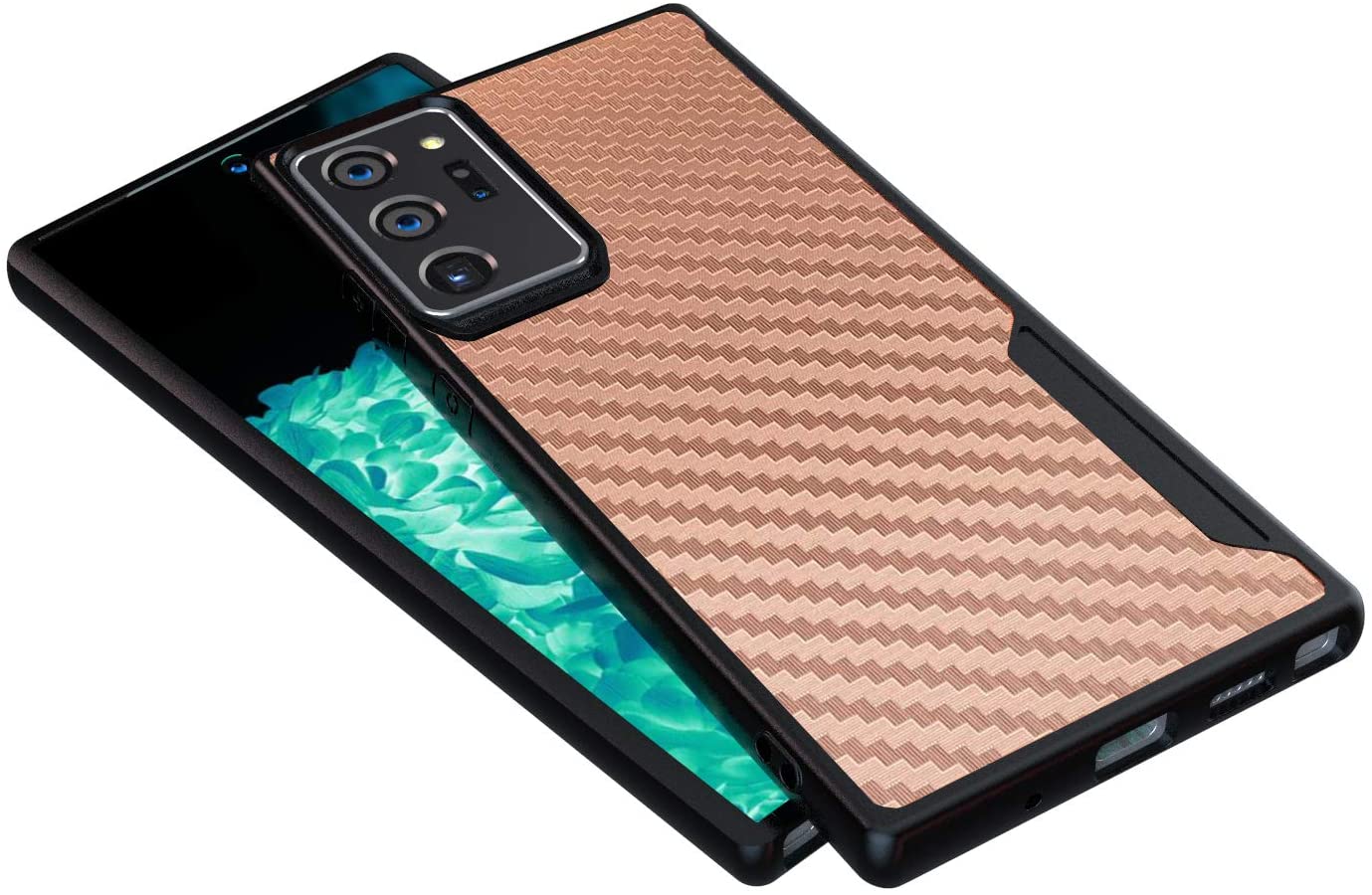 Samsung Galaxy Note 20 Ultra Kitoo Carbon Fiber Pattern Case Rose Gold