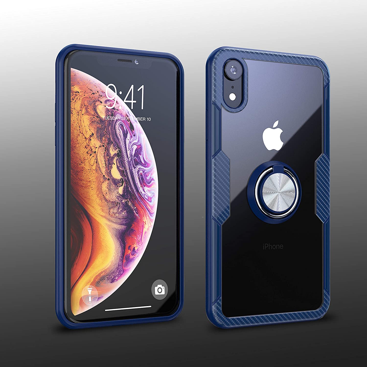 iPhone Xr Case with Ring Holder Blue – - Main Image