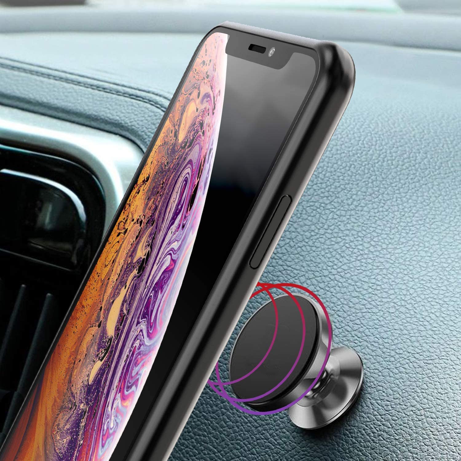 iPhone Xs Max Case with Ring Holder Black