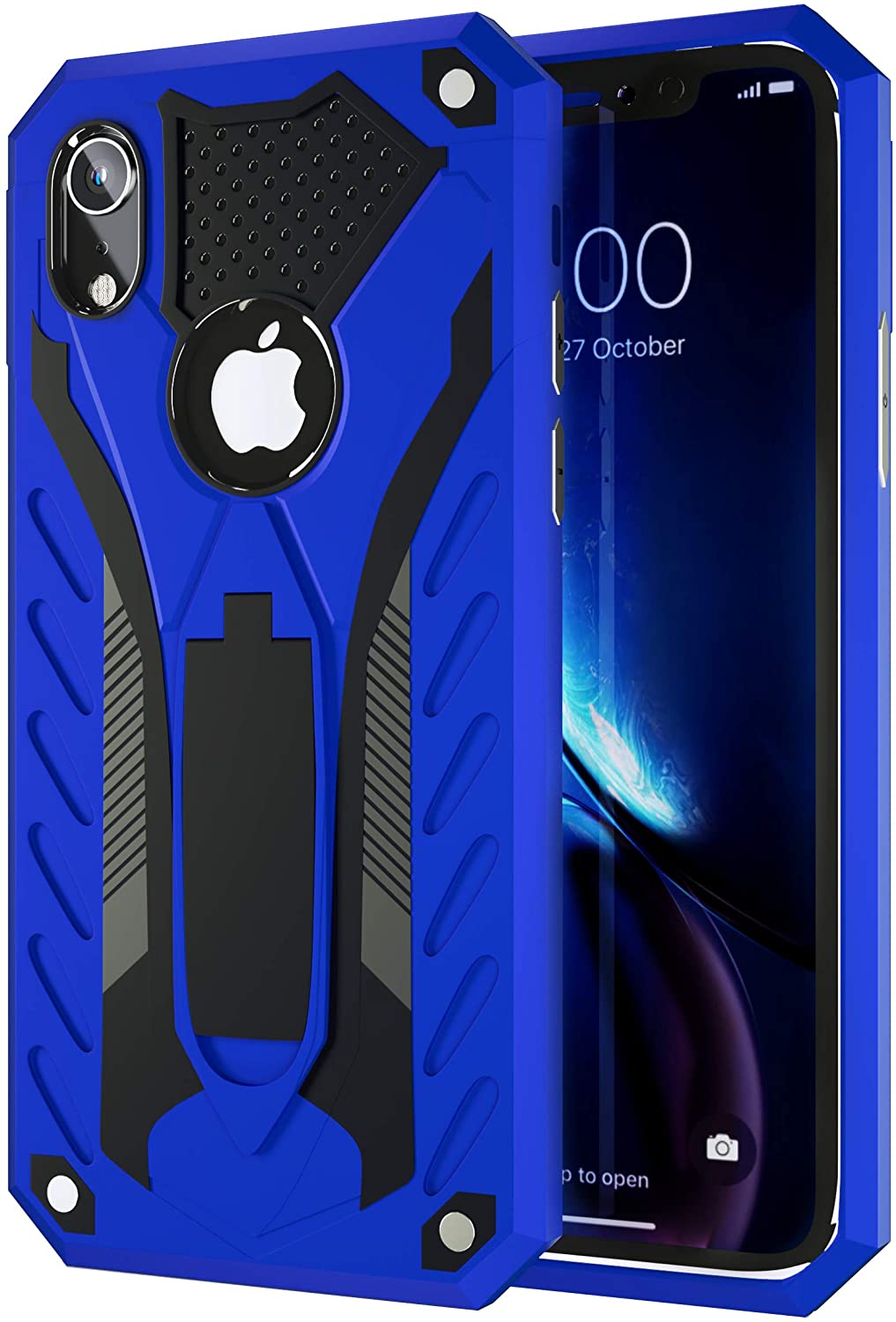 iPhone Xr Hard Case with Kickstand Blue
