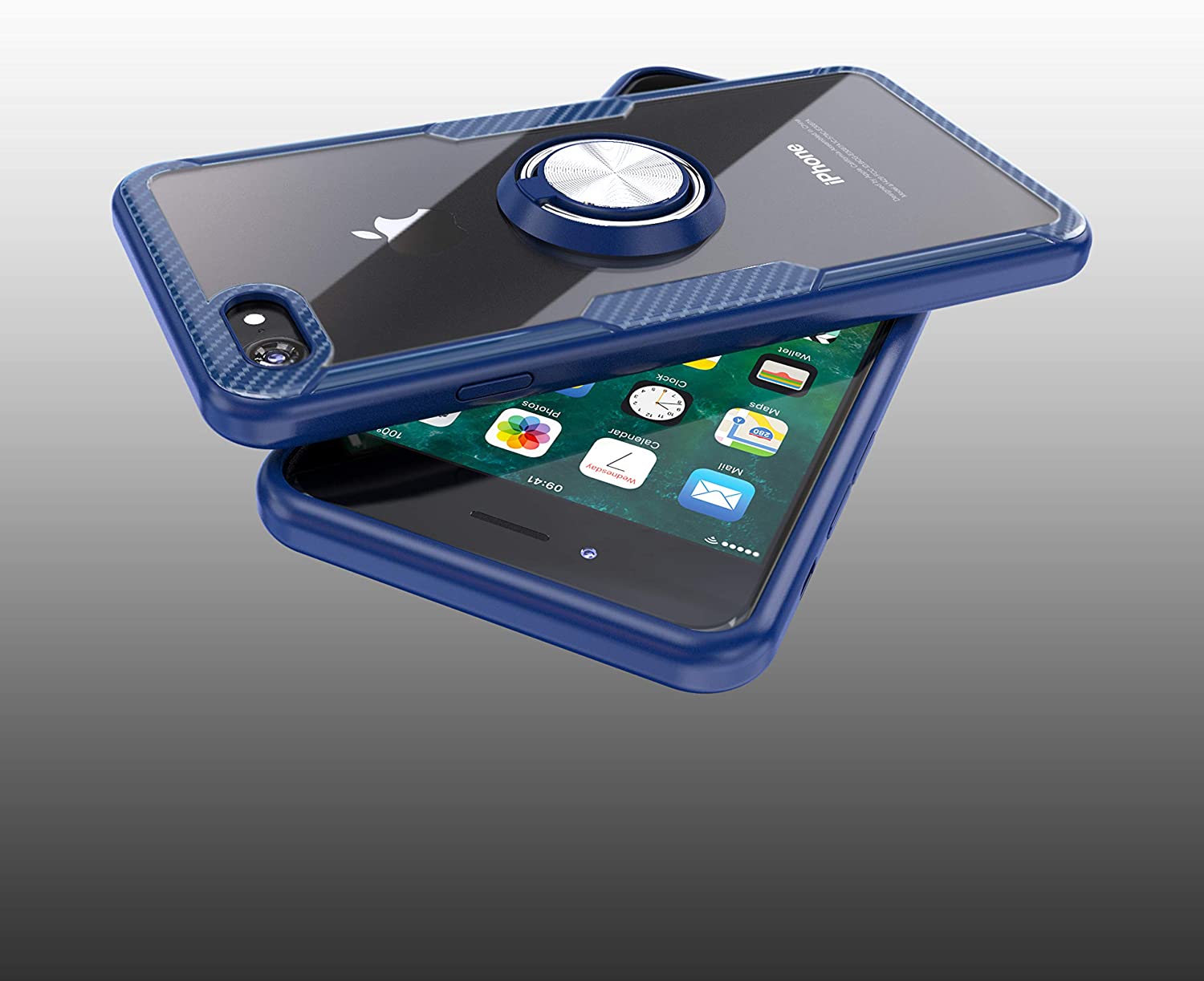 iPhone 7 / iPhone 8 Case with Ring Holder Blue