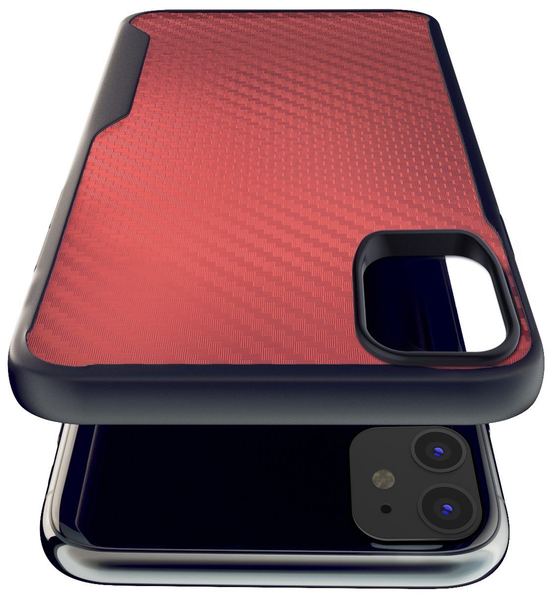 iPhone 11 Kitoo Carbon Fiber Pattern Case Red