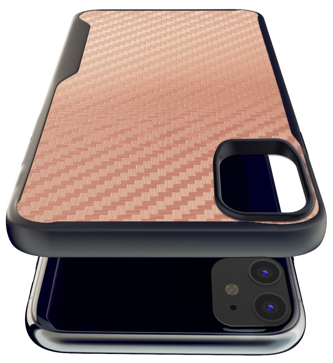 iPhone 11 Kitoo Carbon Fiber Pattern Case Rose Gold