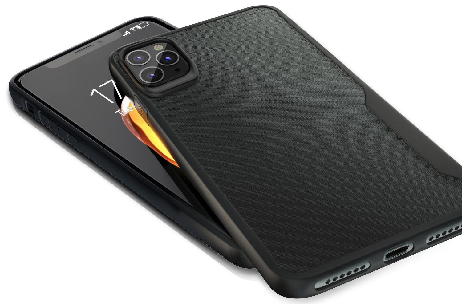 iPhone 11 Pro Max Kitoo Carbon Fiber Pattern Case Black