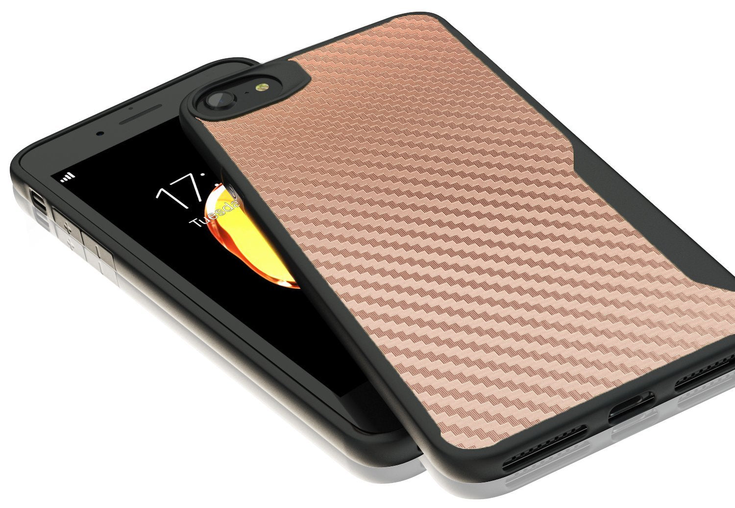 iPhone 7 / iPhone 8 Kitoo Carbon Fiber Pattern Case Gold