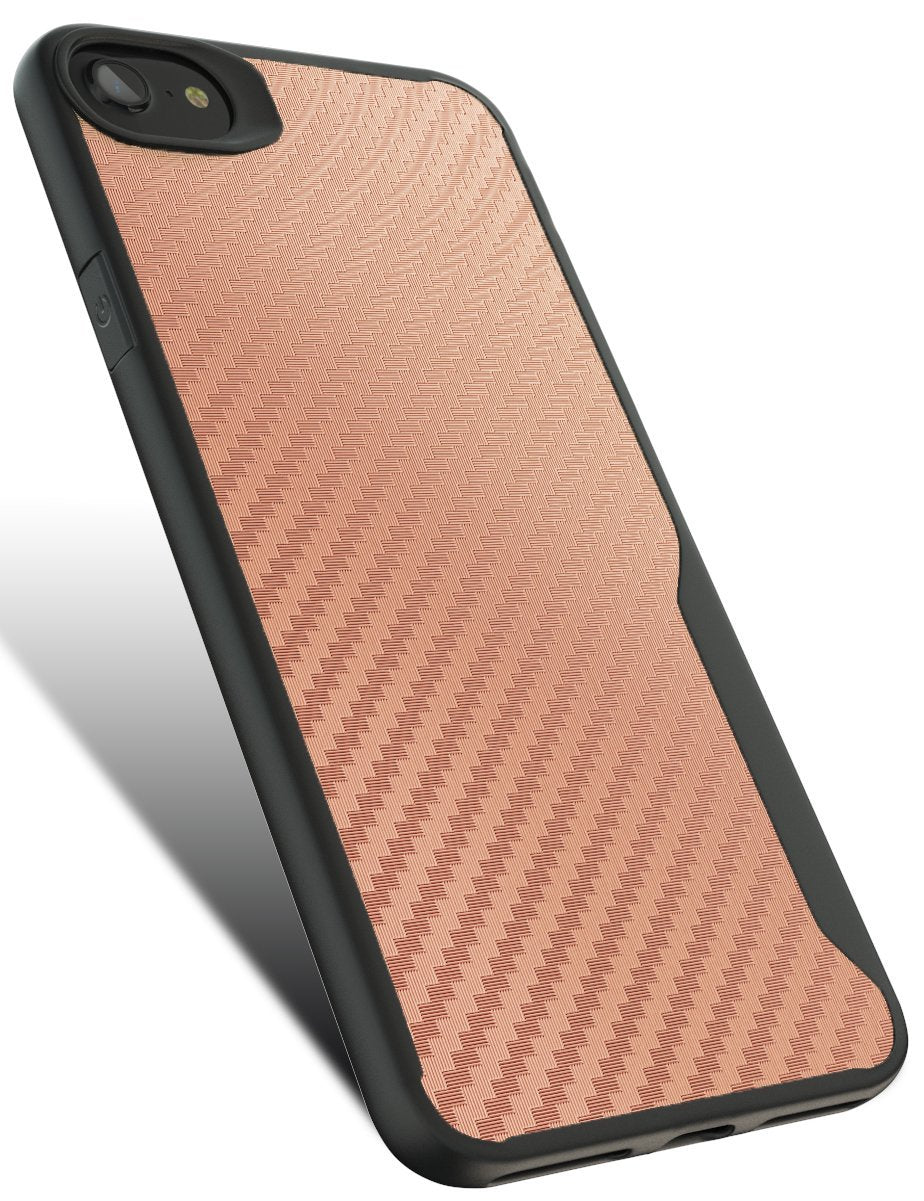 iPhone 7 / iPhone 8 Kitoo Carbon Fiber Pattern Case Gold