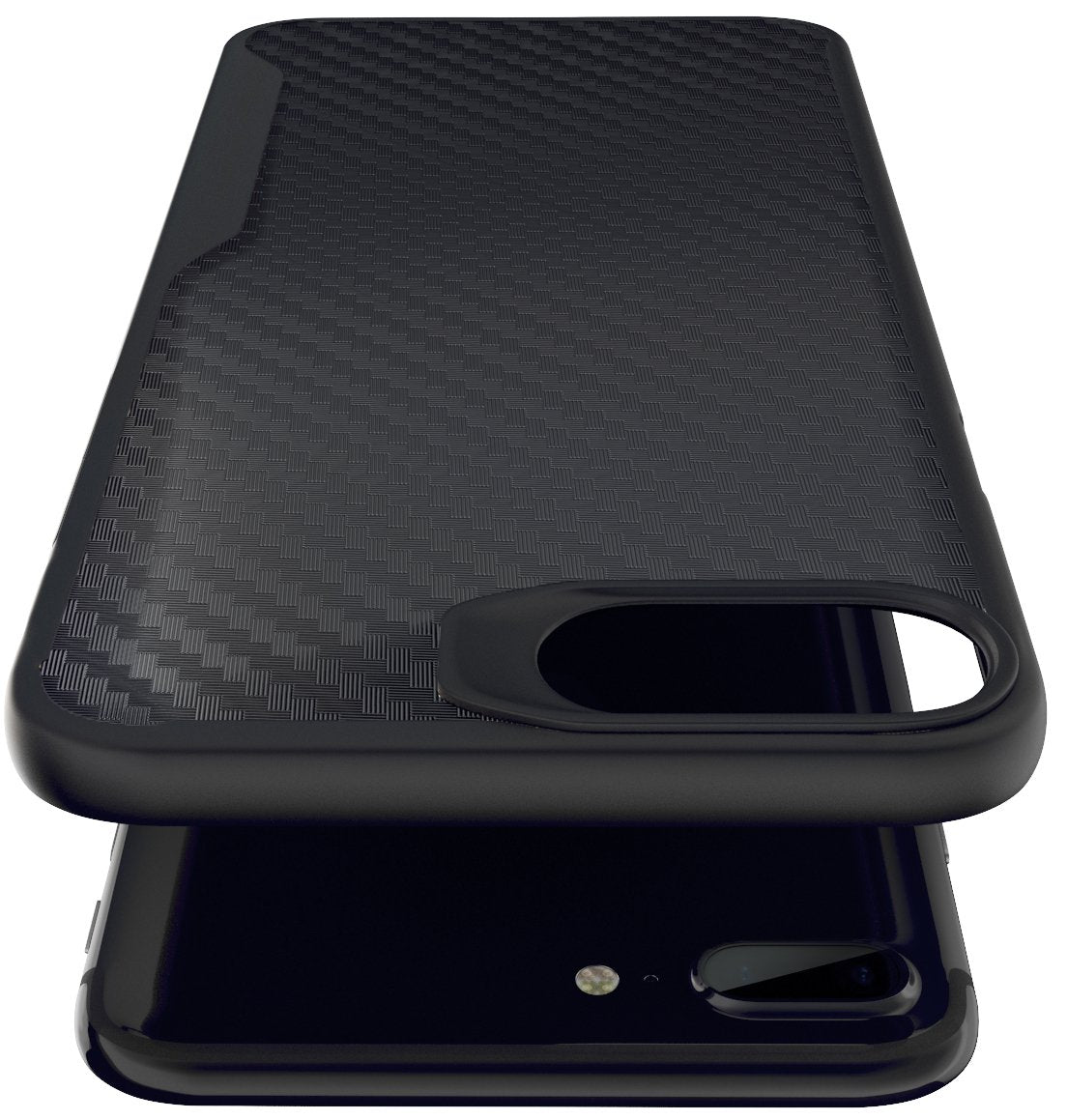 iPhone 7 Plus / iPhone 8 Plus Kitoo Carbon Fiber Pattern Case Black