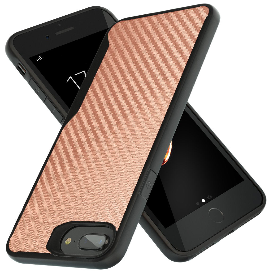 iPhone 7 Plus / iPhone 8 Plus Kitoo Carbon Fiber Pattern Case Rose Gold