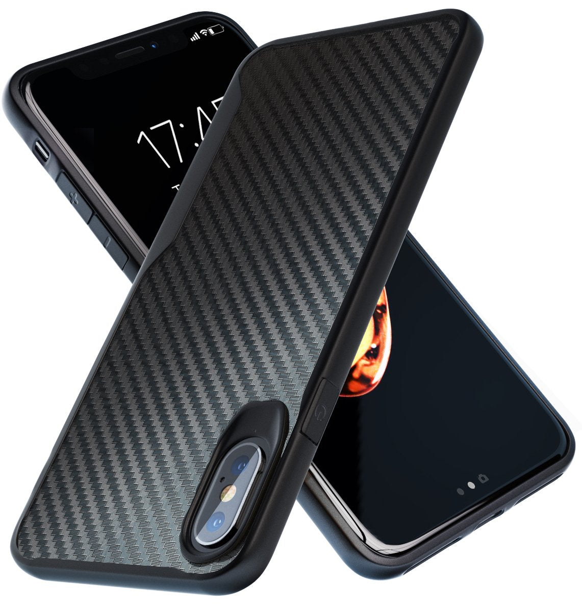iPhone X / iPhone Xs Kitoo Carbon Fiber Pattern Case Black