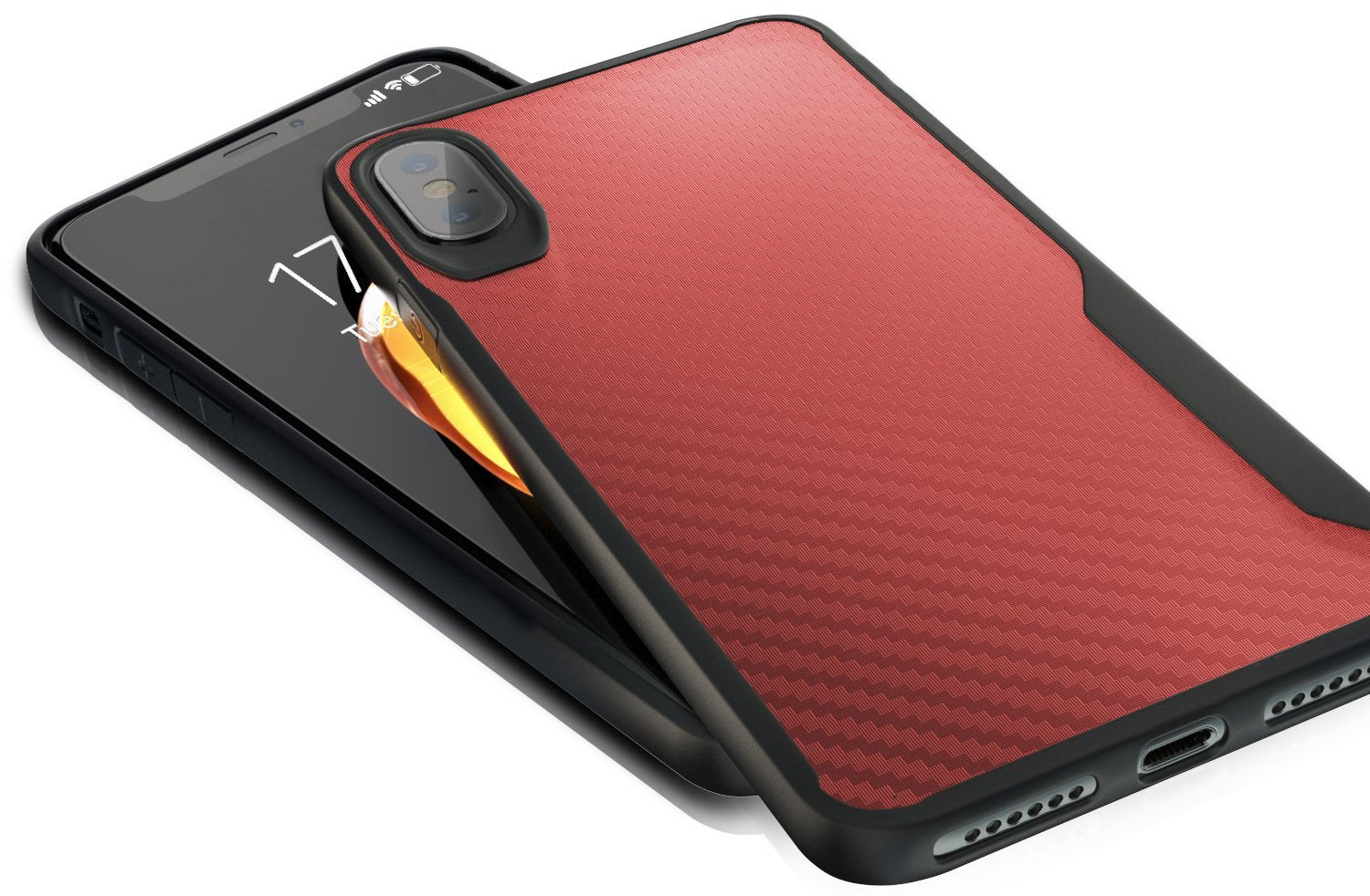 iPhone X / iPhone Xs Kitoo Carbon Fiber Pattern Case Red