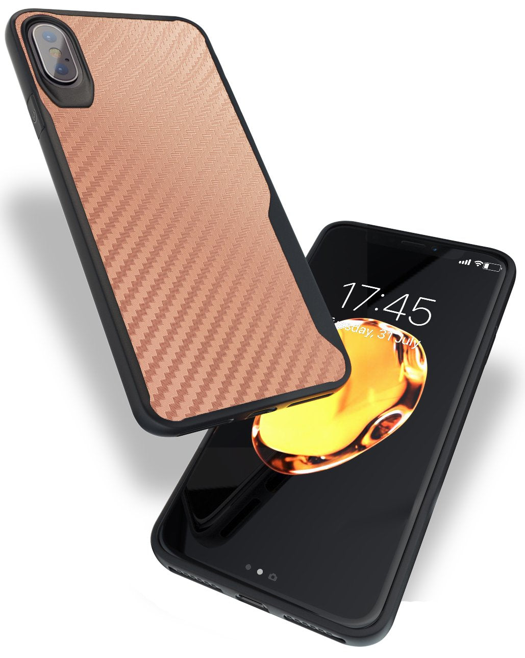 iPhone X / iPhone Xs Kitoo Carbon Fiber Pattern Case Rose Gold