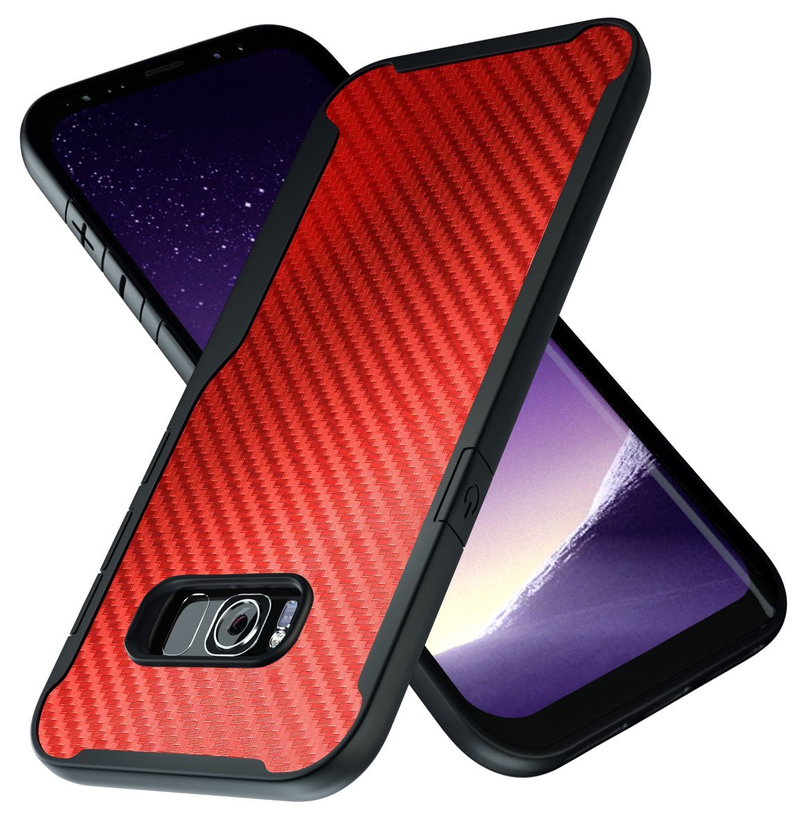 Samsung Galaxy S8 Kitoo Carbon Fiber Pattern Case Red
