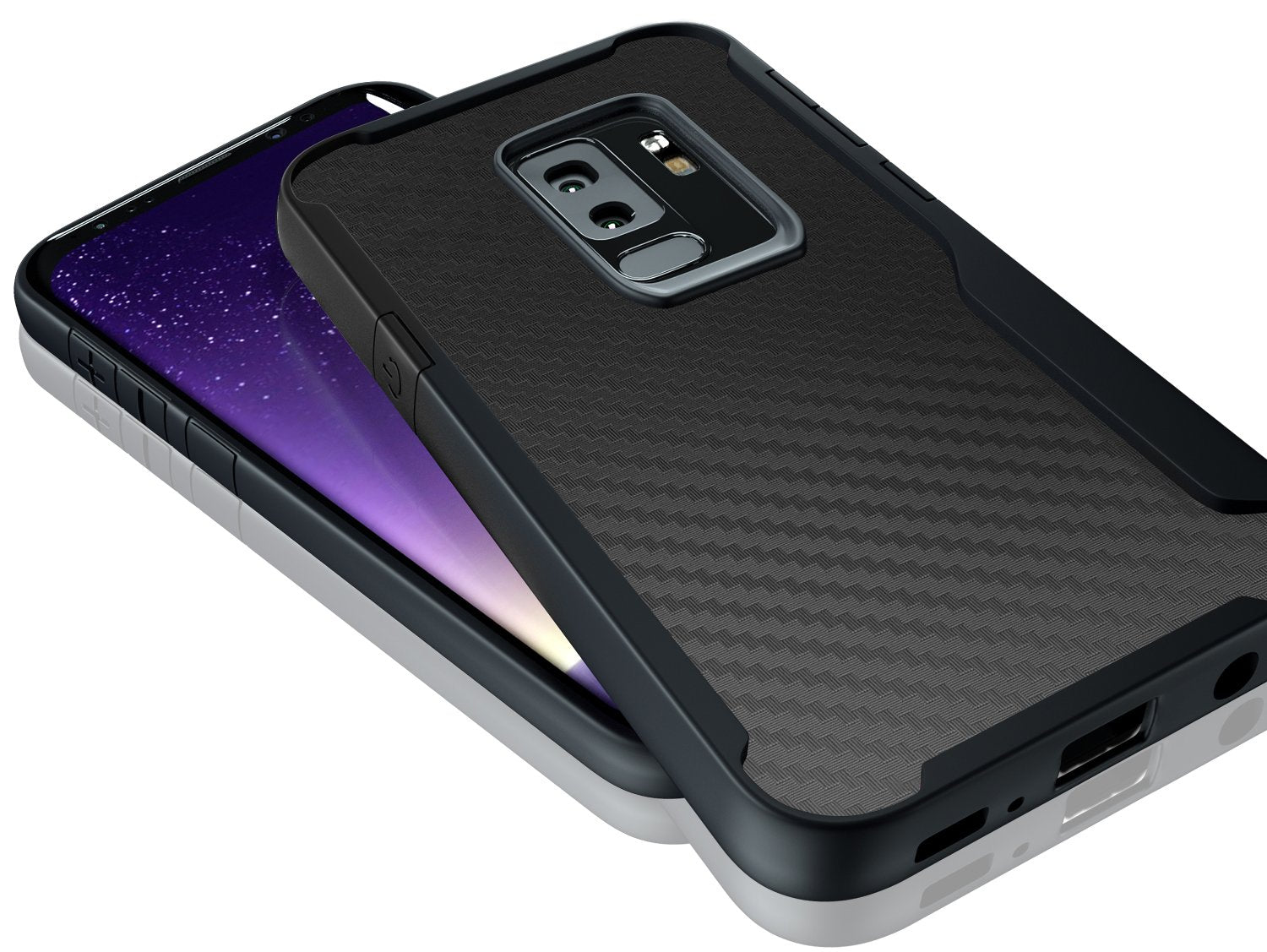 Samsung Galaxy S9+ Kitoo Carbon Fiber Pattern Case Black