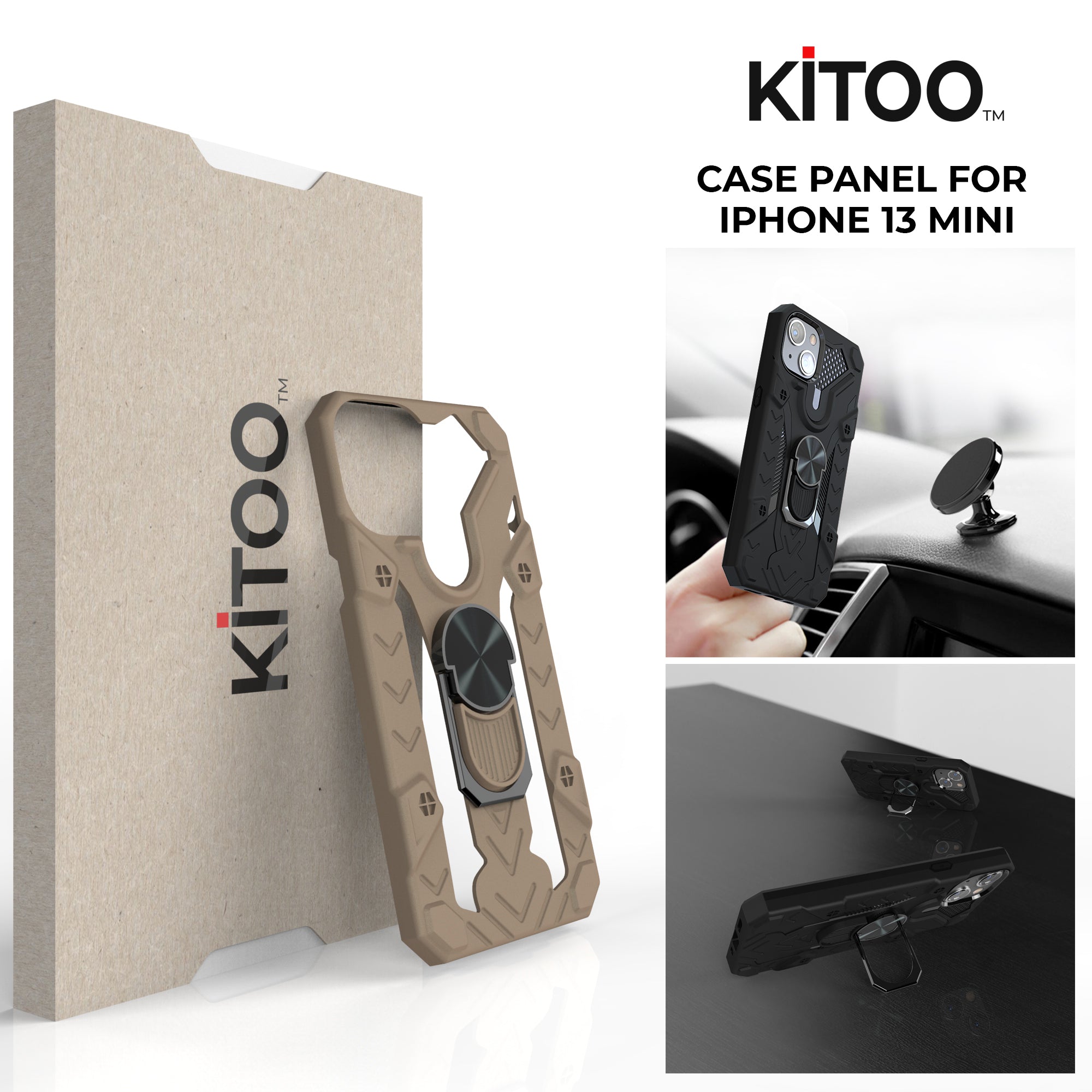 Kitoo Ring Panel Designed for iPhone 13 Mini case (Spare Part only) - Beige