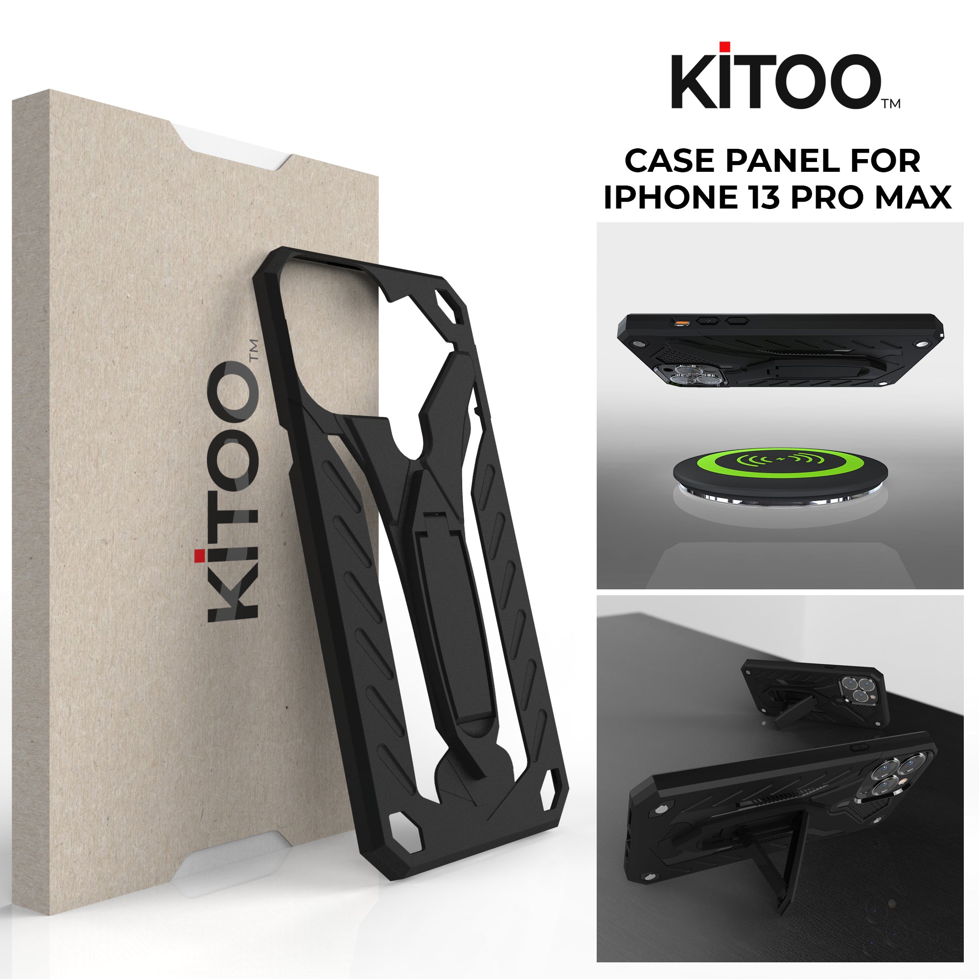 Kitoo Kiсkstand Panel Designed for iPhone 13 Pro Max case (Spare Part only) - Black