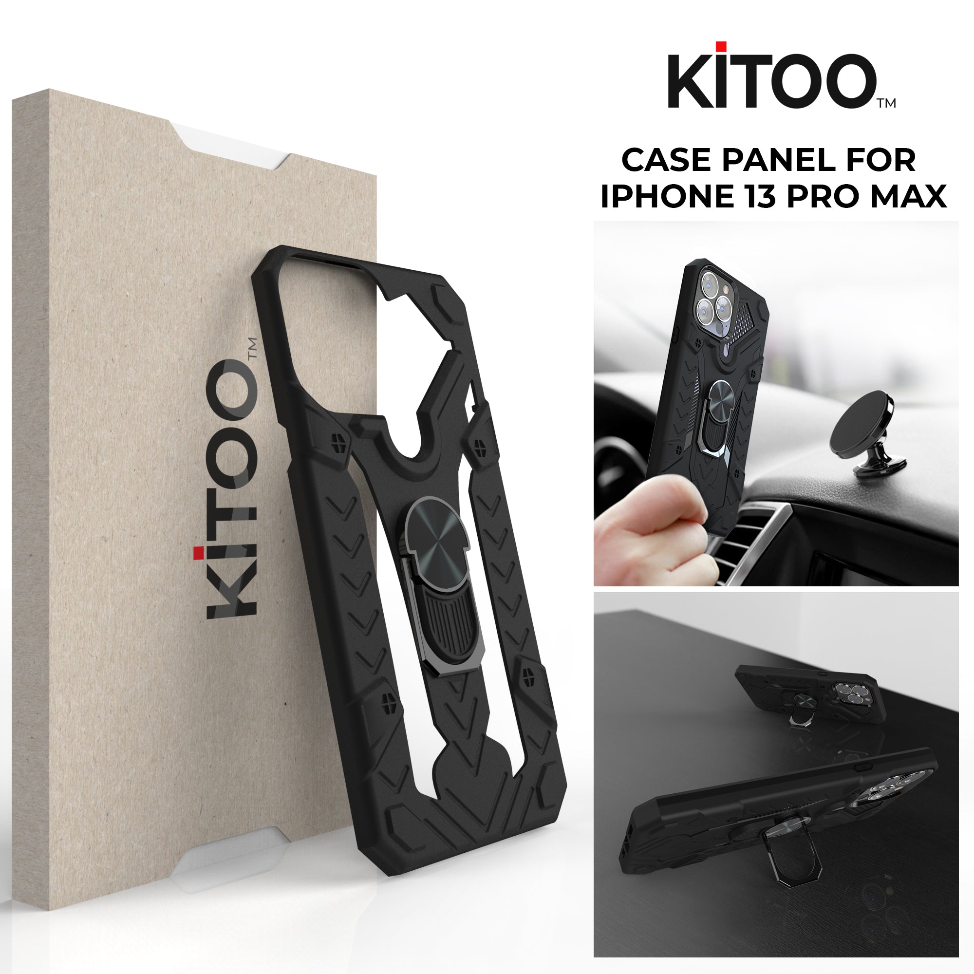 Kitoo Ring Panel Designed for iPhone 13 Pro Max case (Spare Part only) - Black