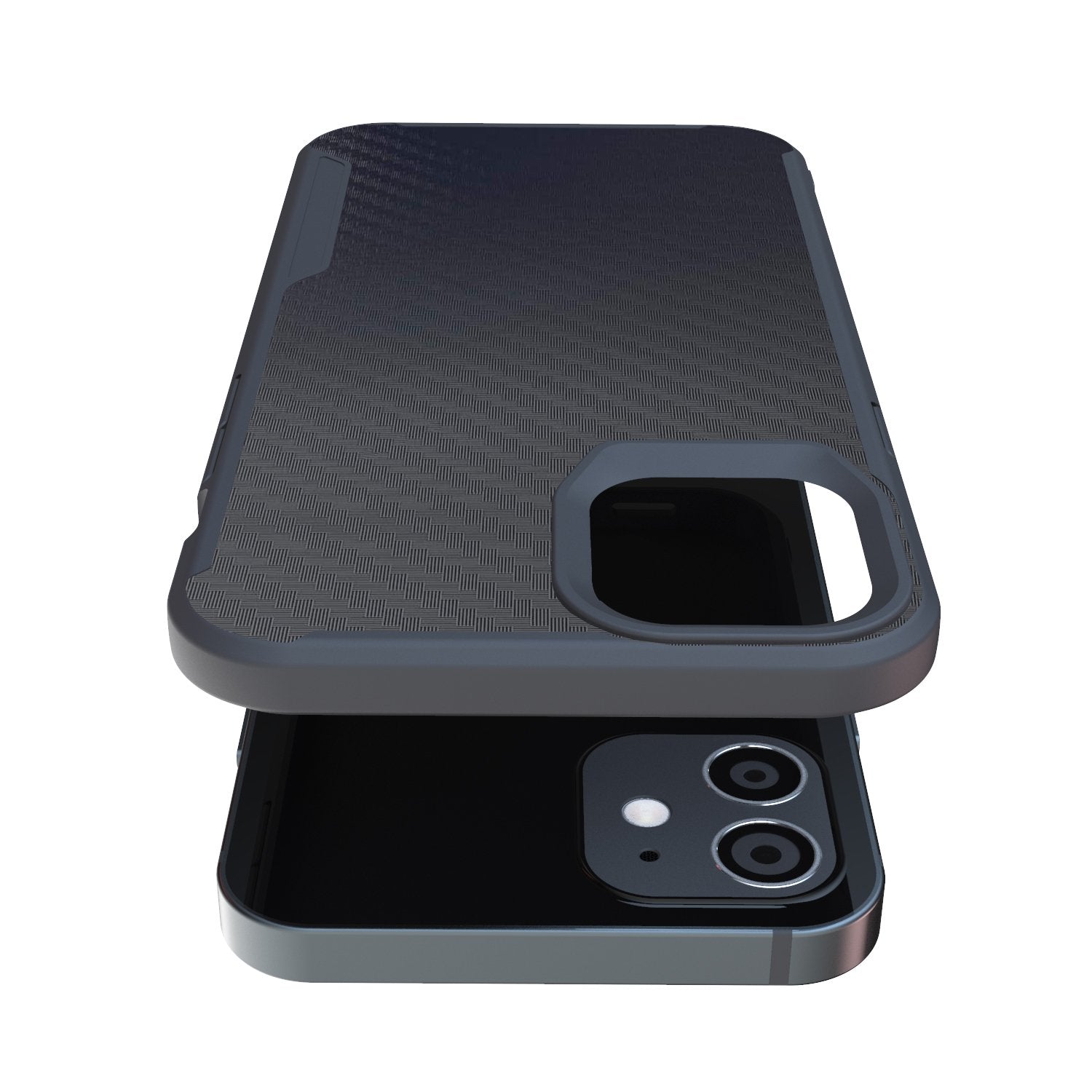 iPhone 12 mini Kitoo Carbon Fiber Pattern Case Black
