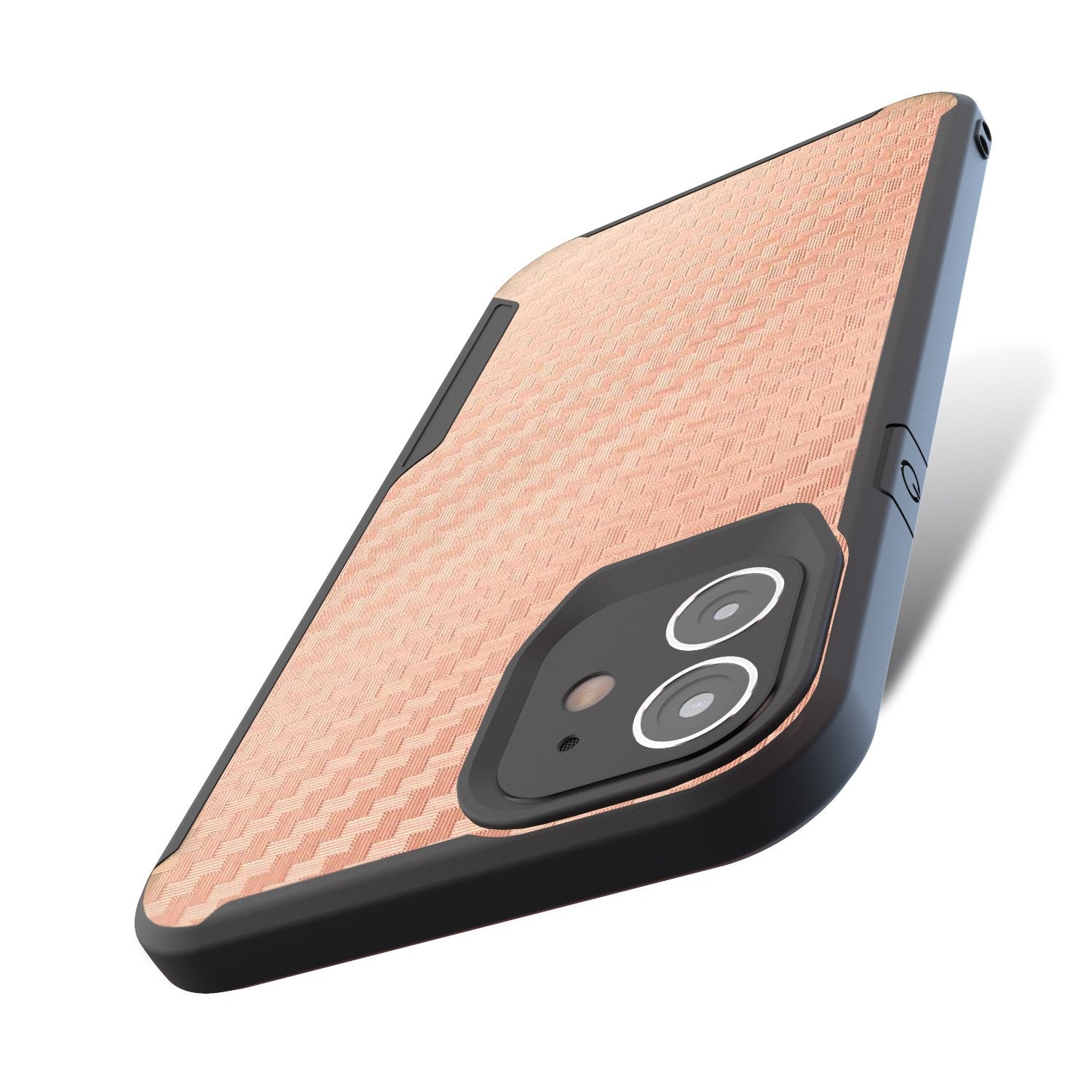 iPhone 12 mini Kitoo Carbon Fiber Pattern Case Rose Gold