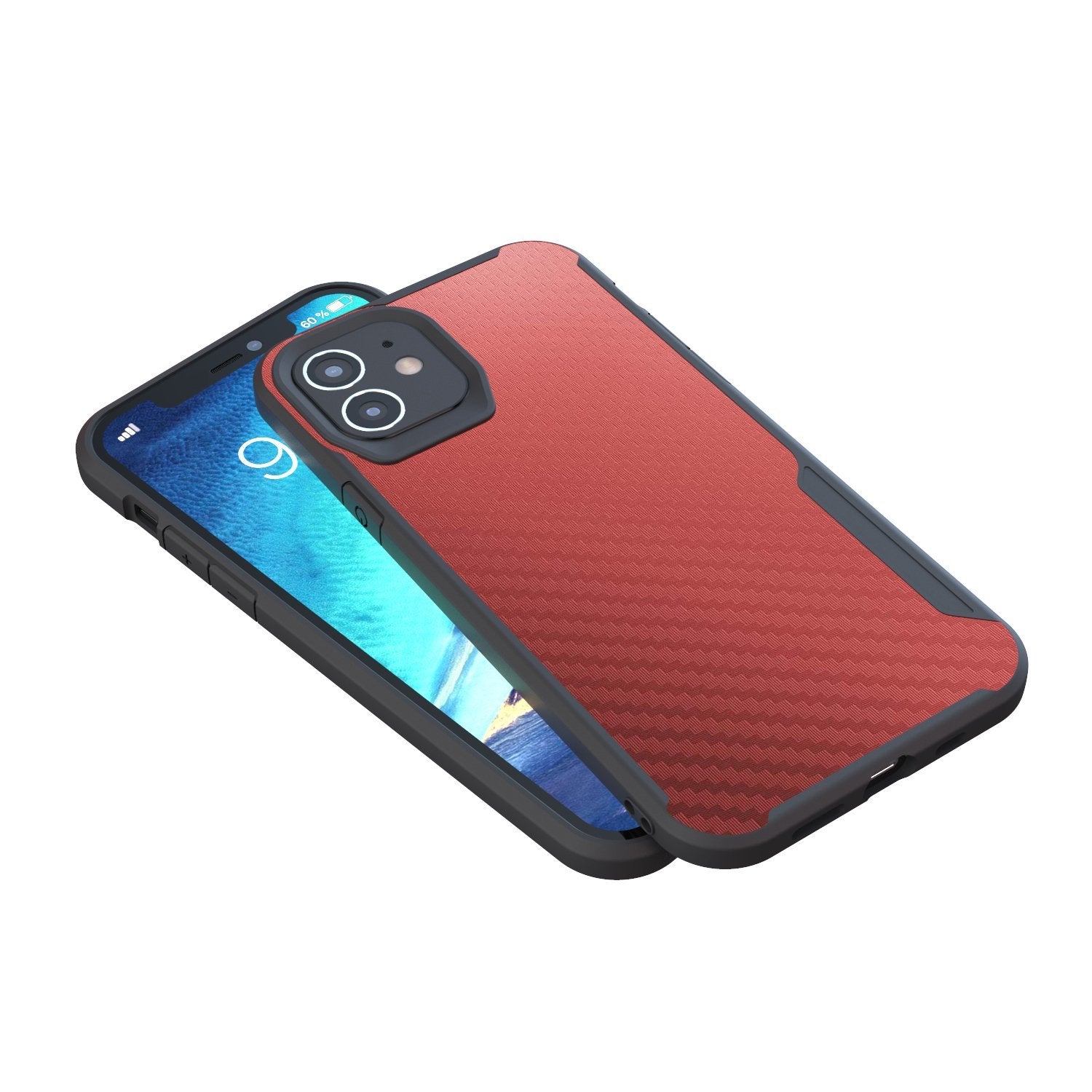 iPhone 12 mini Kitoo Carbon Fiber Pattern Case Red