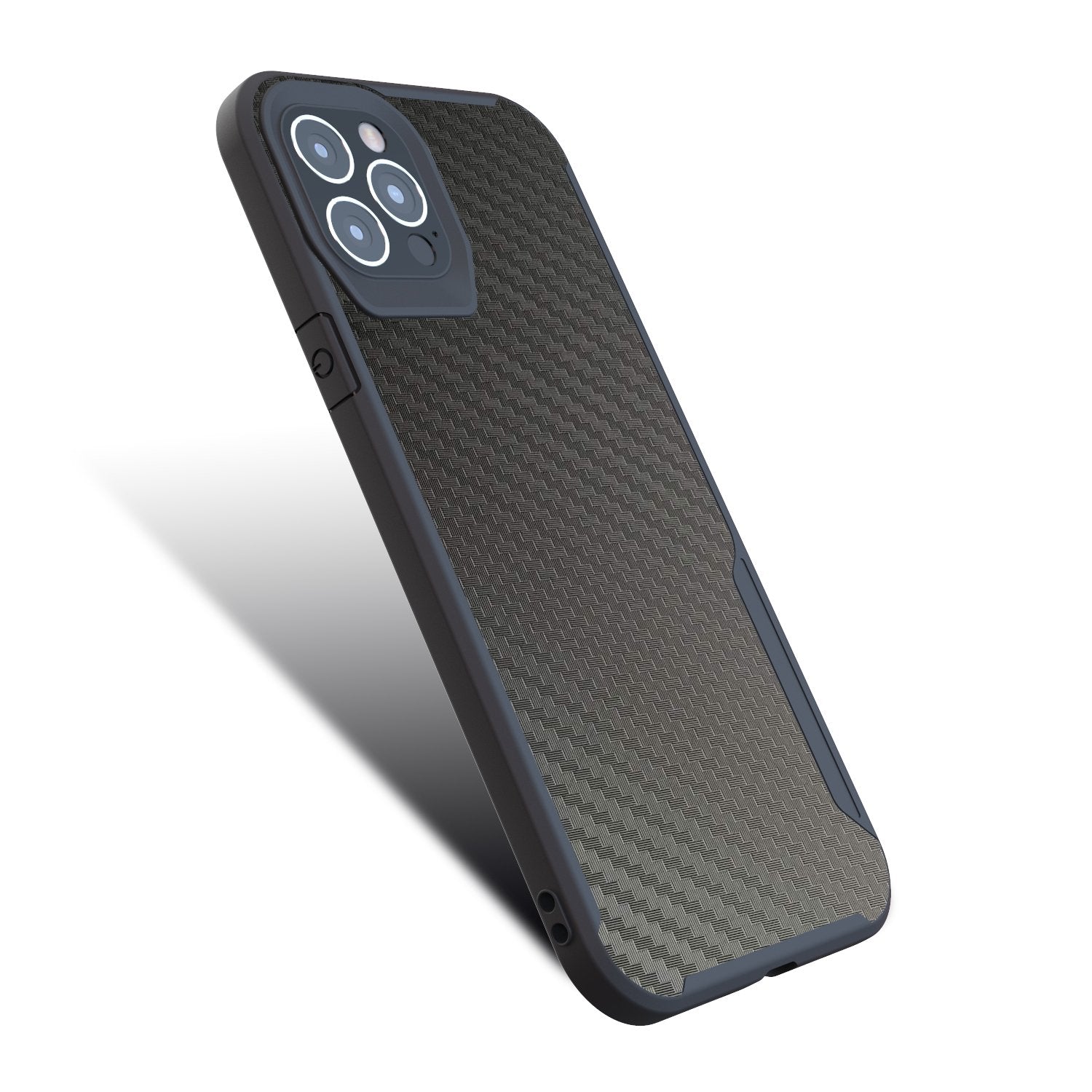 iPhone 12 / iPhone 12 Pro Kitoo Carbon Fiber Pattern Case Black