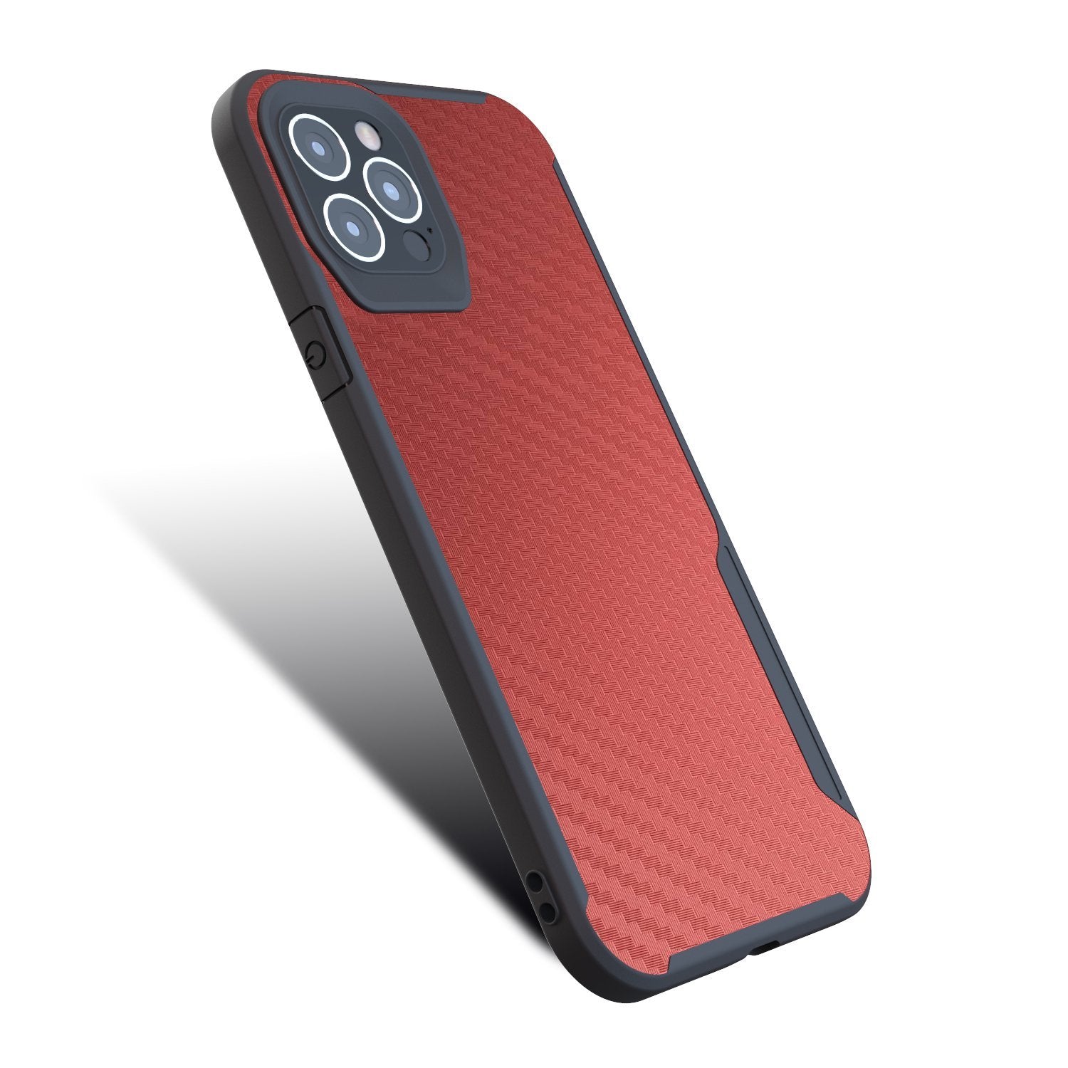 iPhone 12 / iPhone 12 Pro Kitoo Carbon Fiber Pattern Case Red