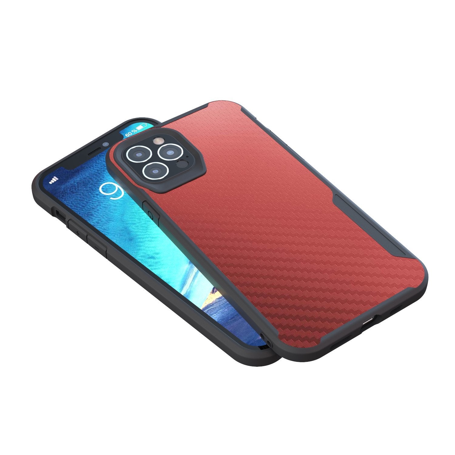iPhone 12 Pro Max Kitoo Carbon Fiber Pattern Case Red