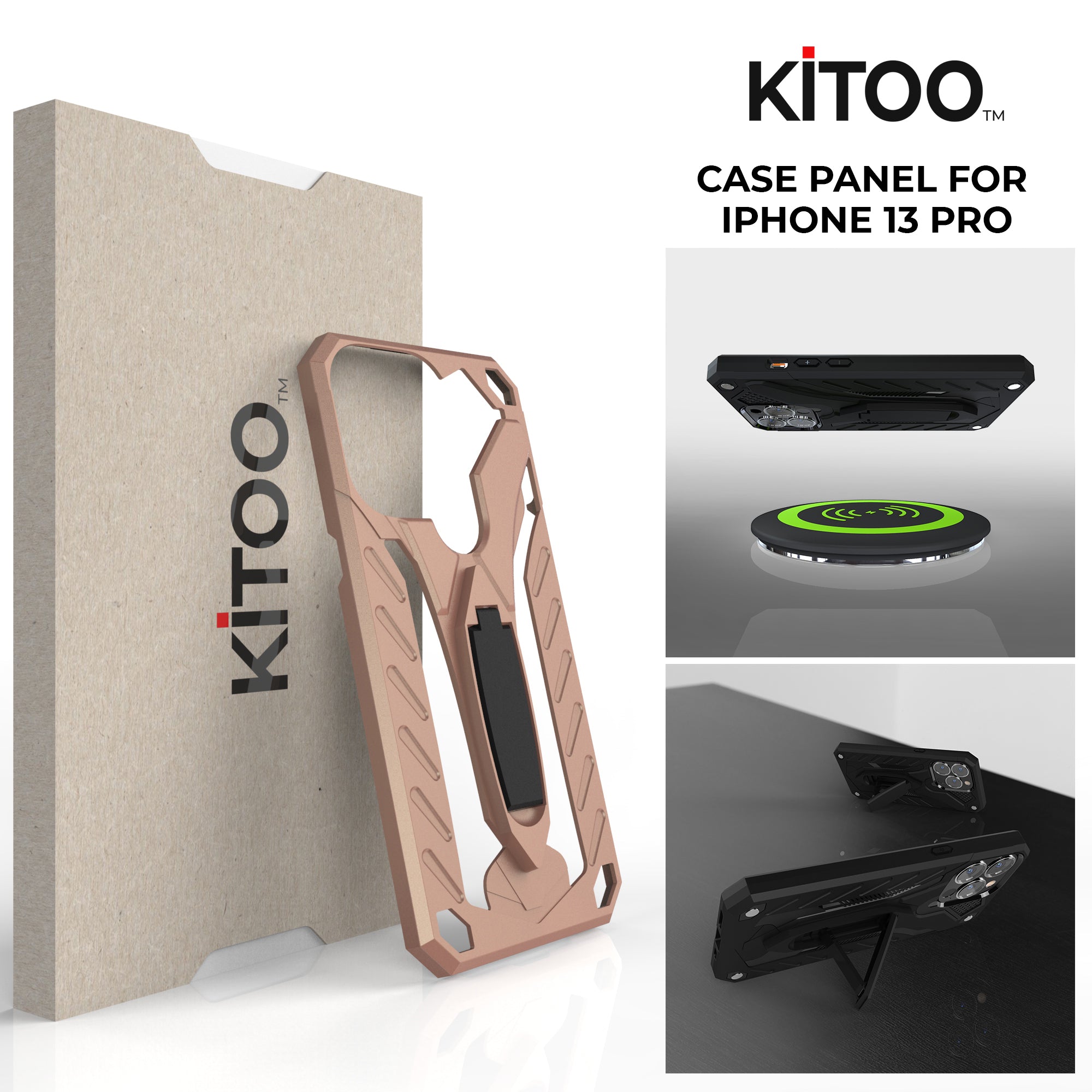 Kitoo Kickstand Panel Designed for iPhone 13 Pro case (Spare Part only) - Rose Golden