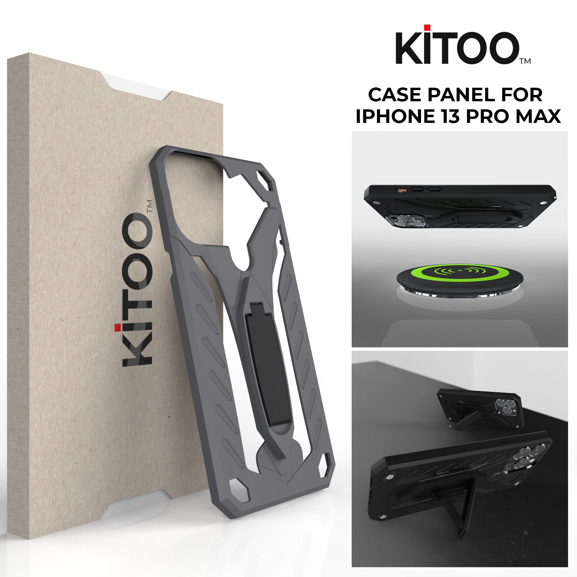 Kitoo Kickstand Panel Designed for iPhone 13 Pro Max case (Spare Part only) - Grayness