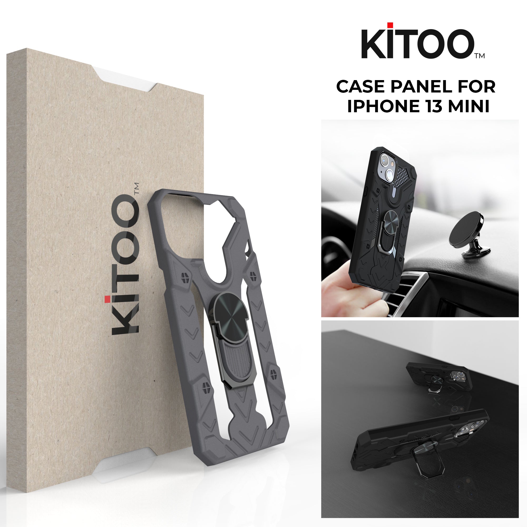 Kitoo Ring Panel Designed for iPhone 13 Mini case (Spare Part only) - Grey